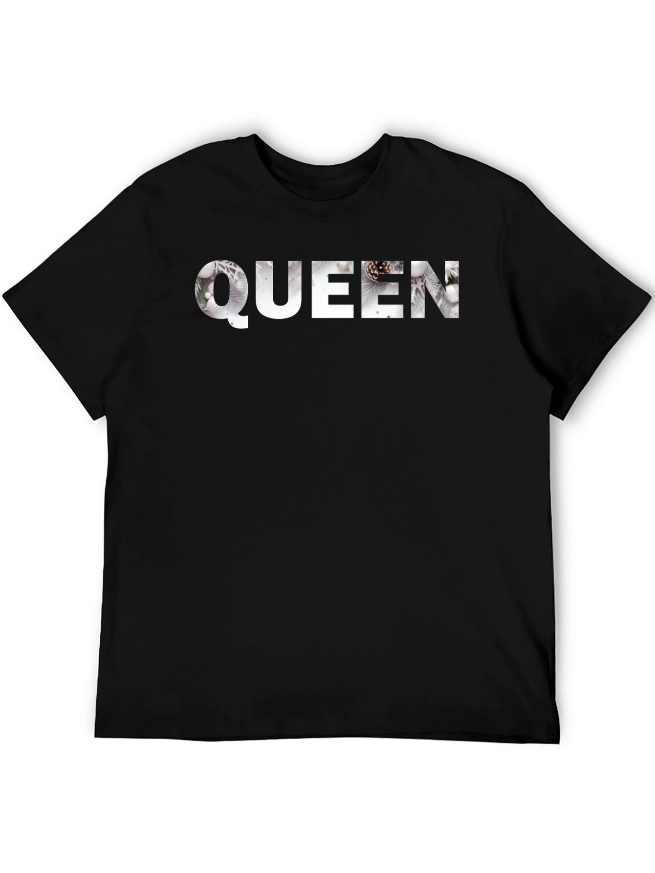 Queen Winter Scene Black T-Shirt