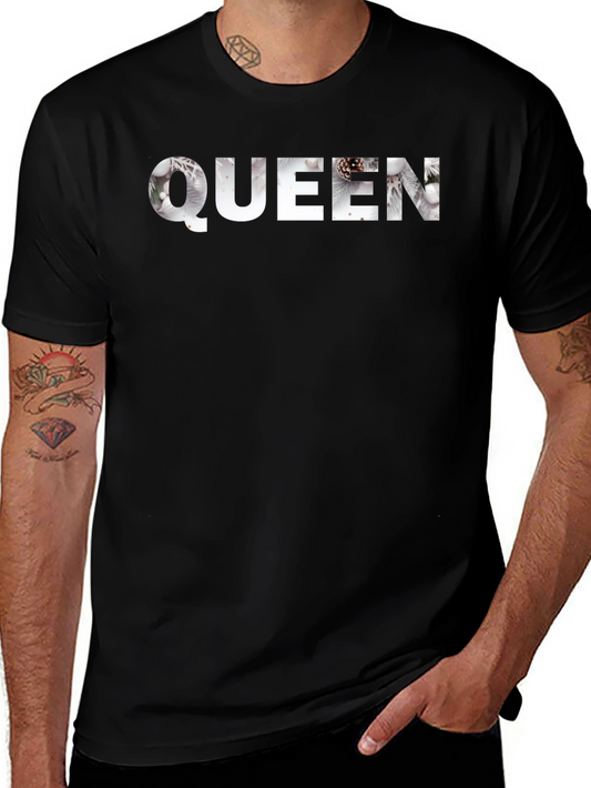 Queen Winter Scene Black T-Shirt