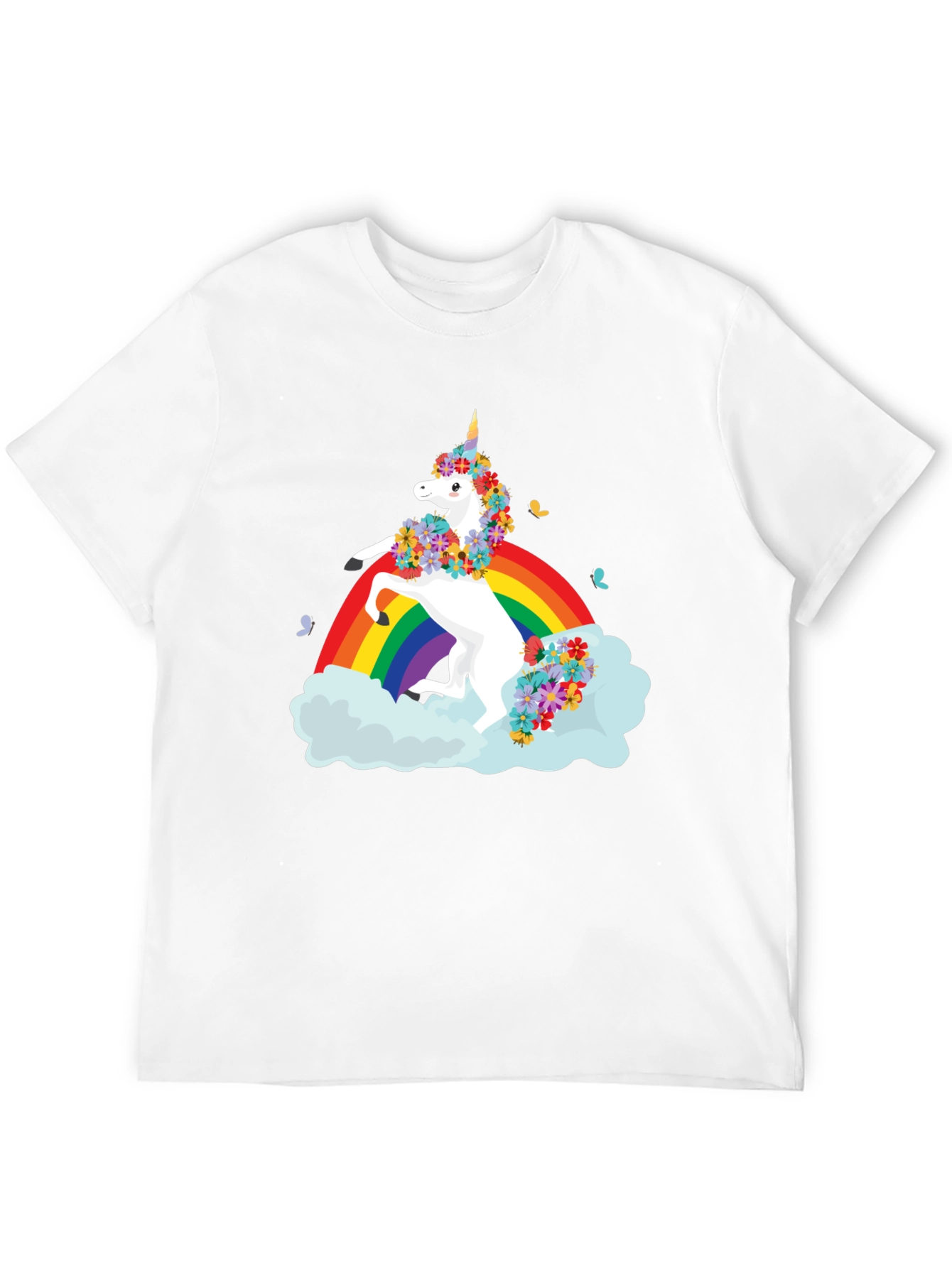 Unicorn Rainbow Black T-Shirt