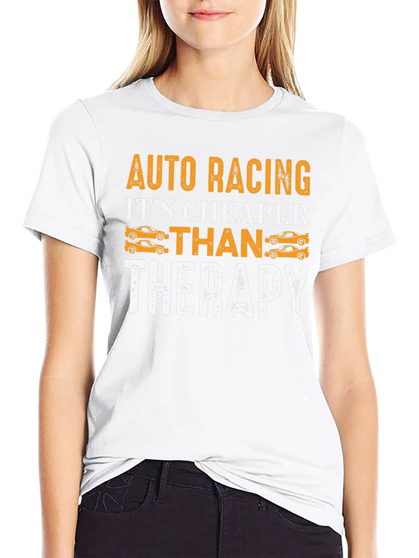 Auto Racing Cheaper Than Therapy Graphic T-Shirt