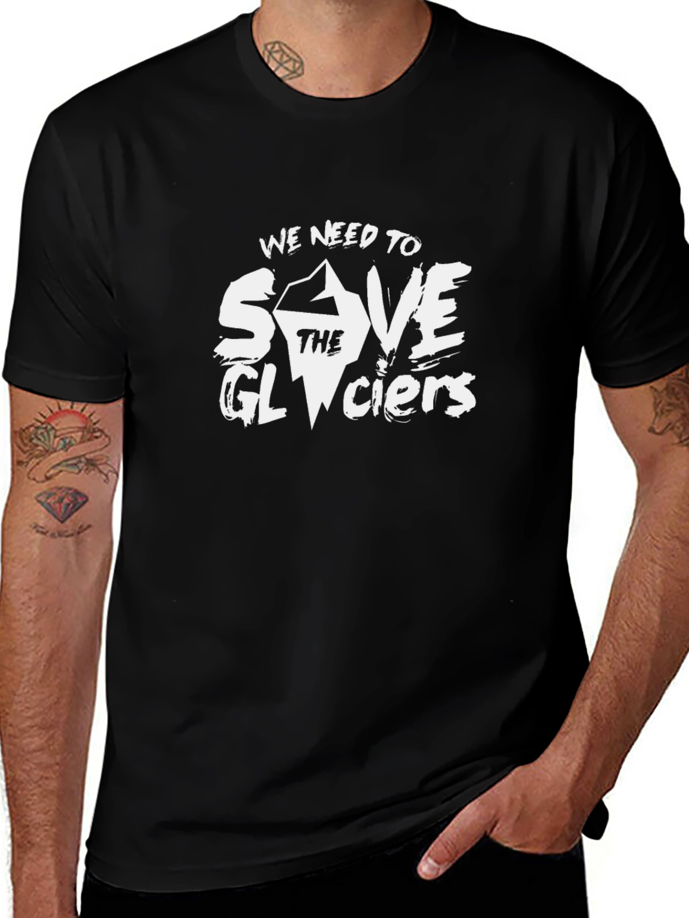Save the Glaciers Graphic Tee - Black