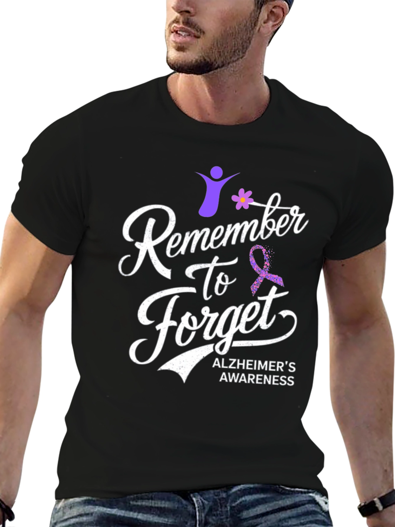 Alzheimers Awareness T-Shirt Remember To Forget