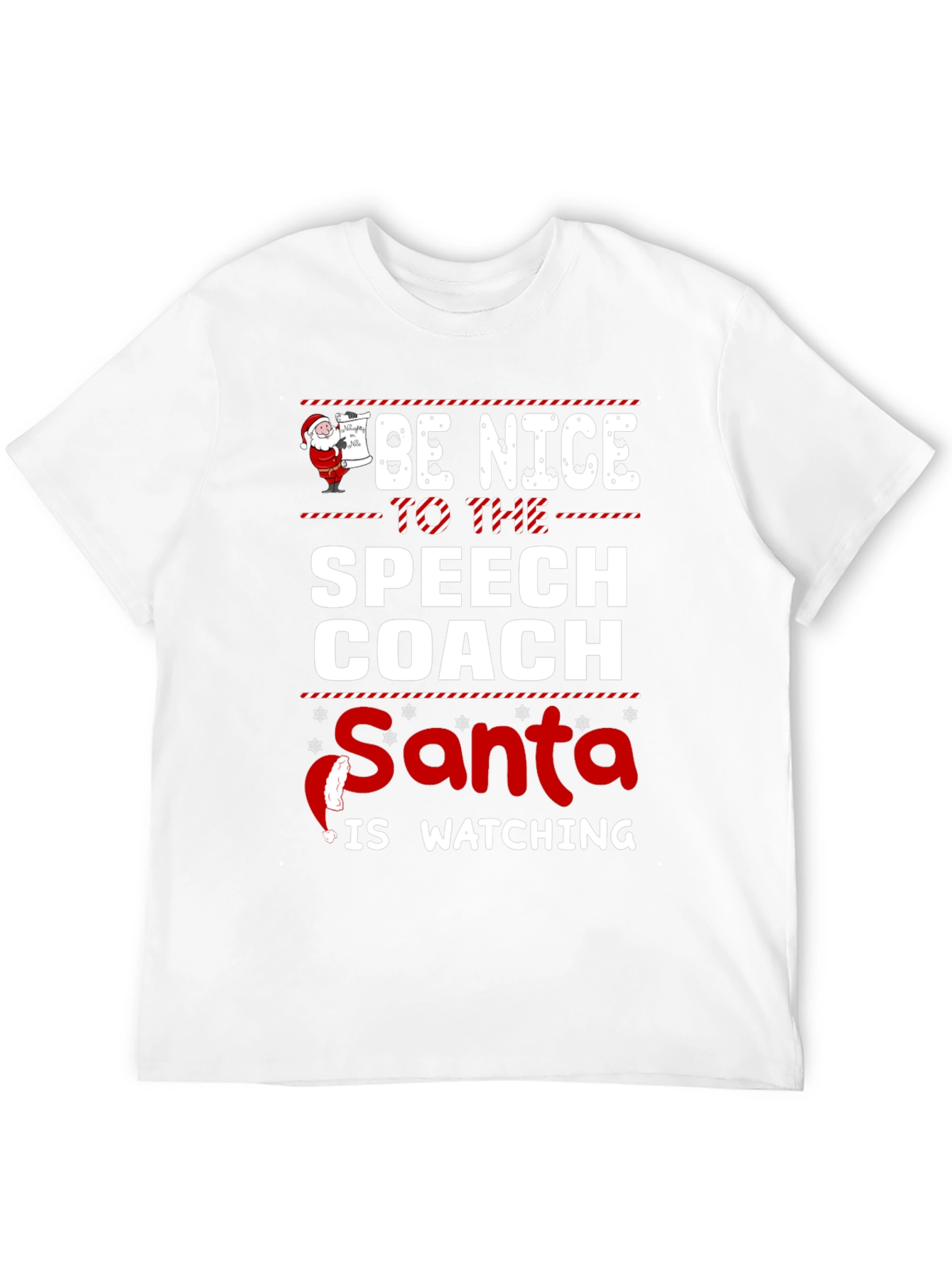 Funny Speech Coach Santa Watching Christmas T-Shirt