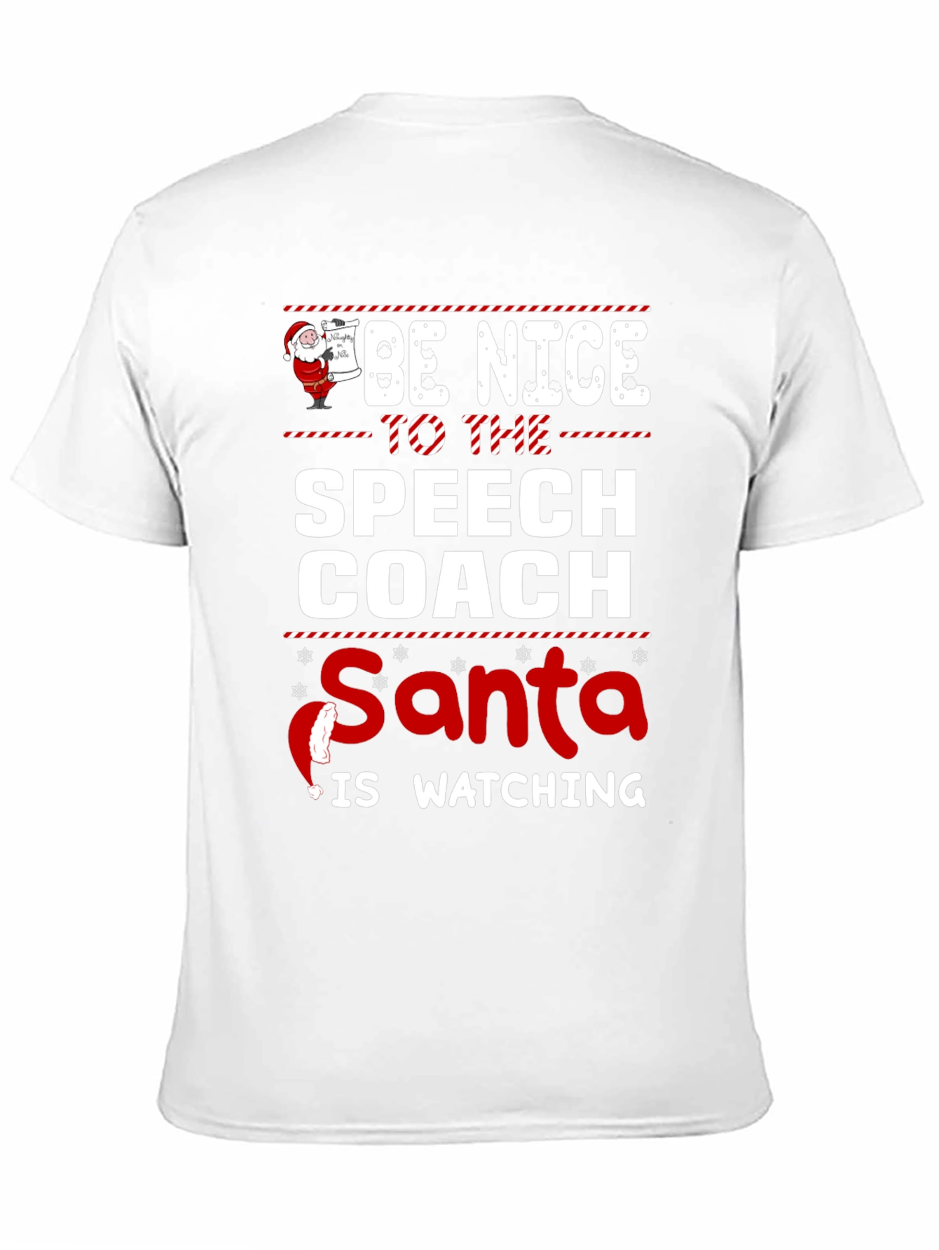 Funny Speech Coach Santa Watching Christmas T-Shirt