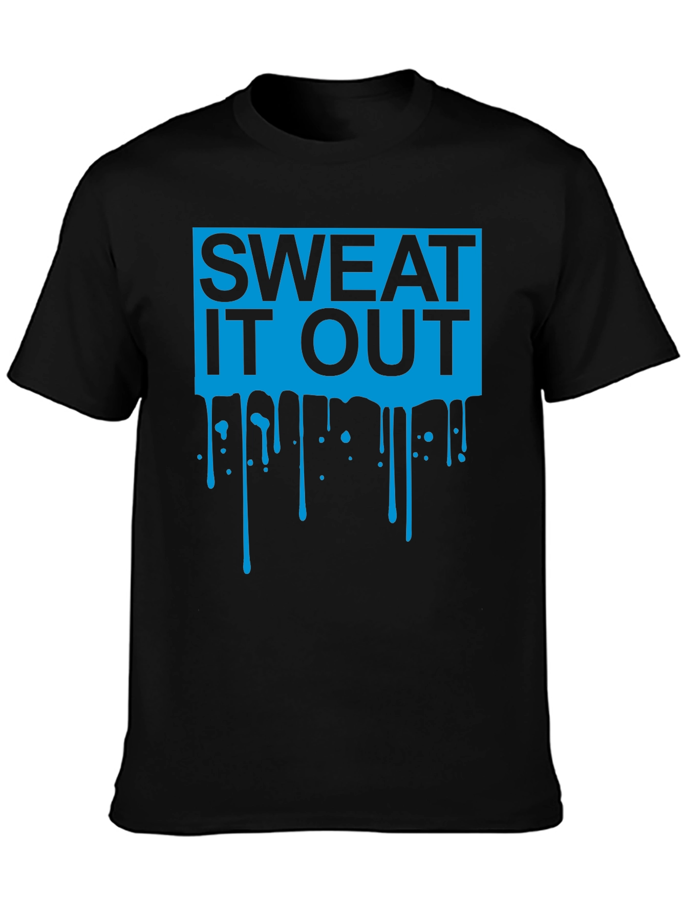 Sweat It Out Graphic Tee - Black Cotton Blend