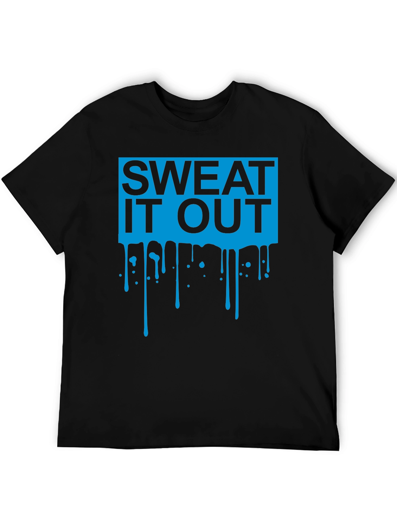 Sweat It Out Graphic Tee - Black Cotton Blend