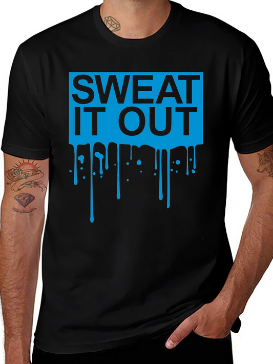 Sweat It Out Graphic Tee - Black Cotton Blend