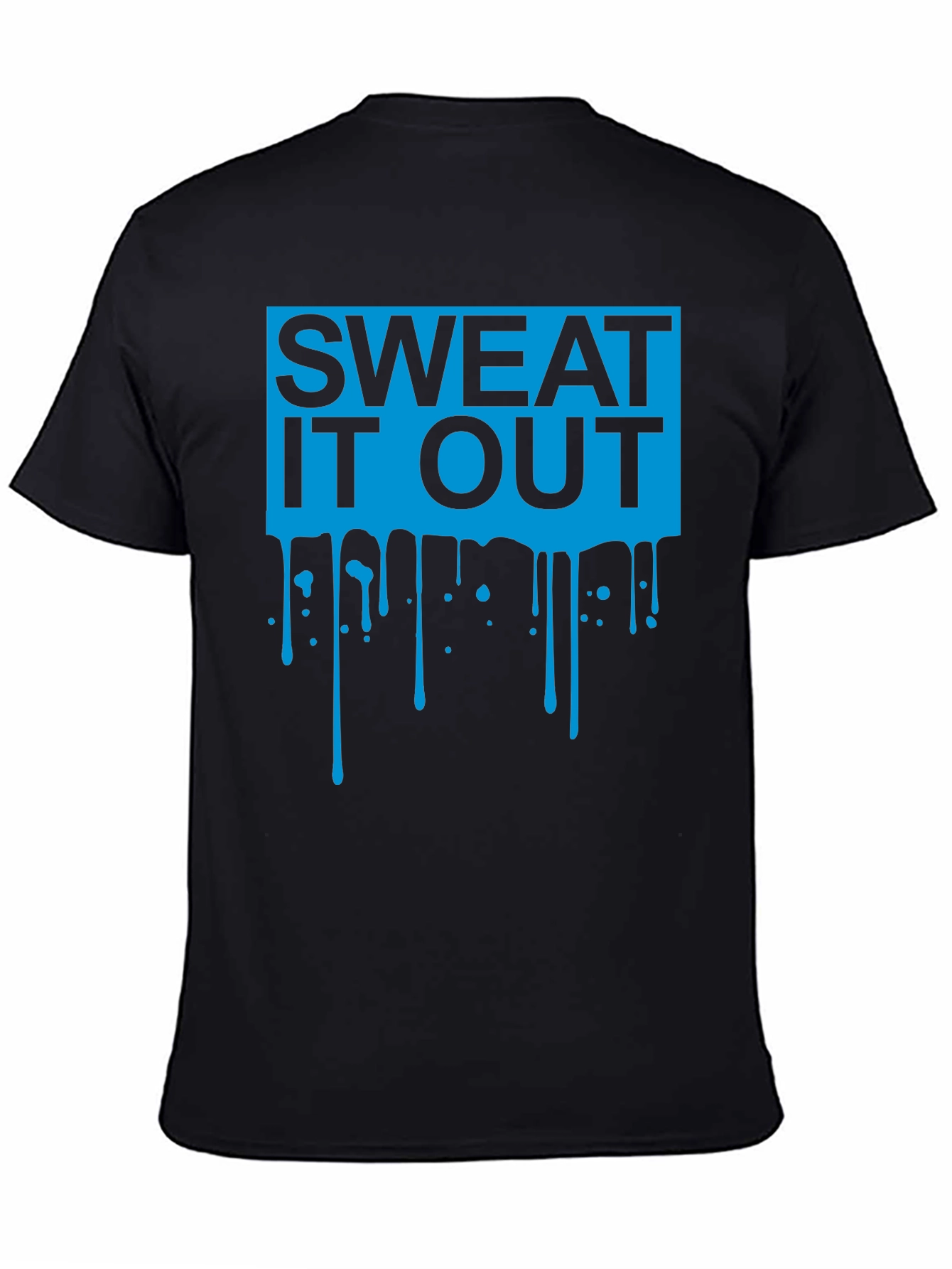 Sweat It Out Graphic Tee - Black Cotton Blend