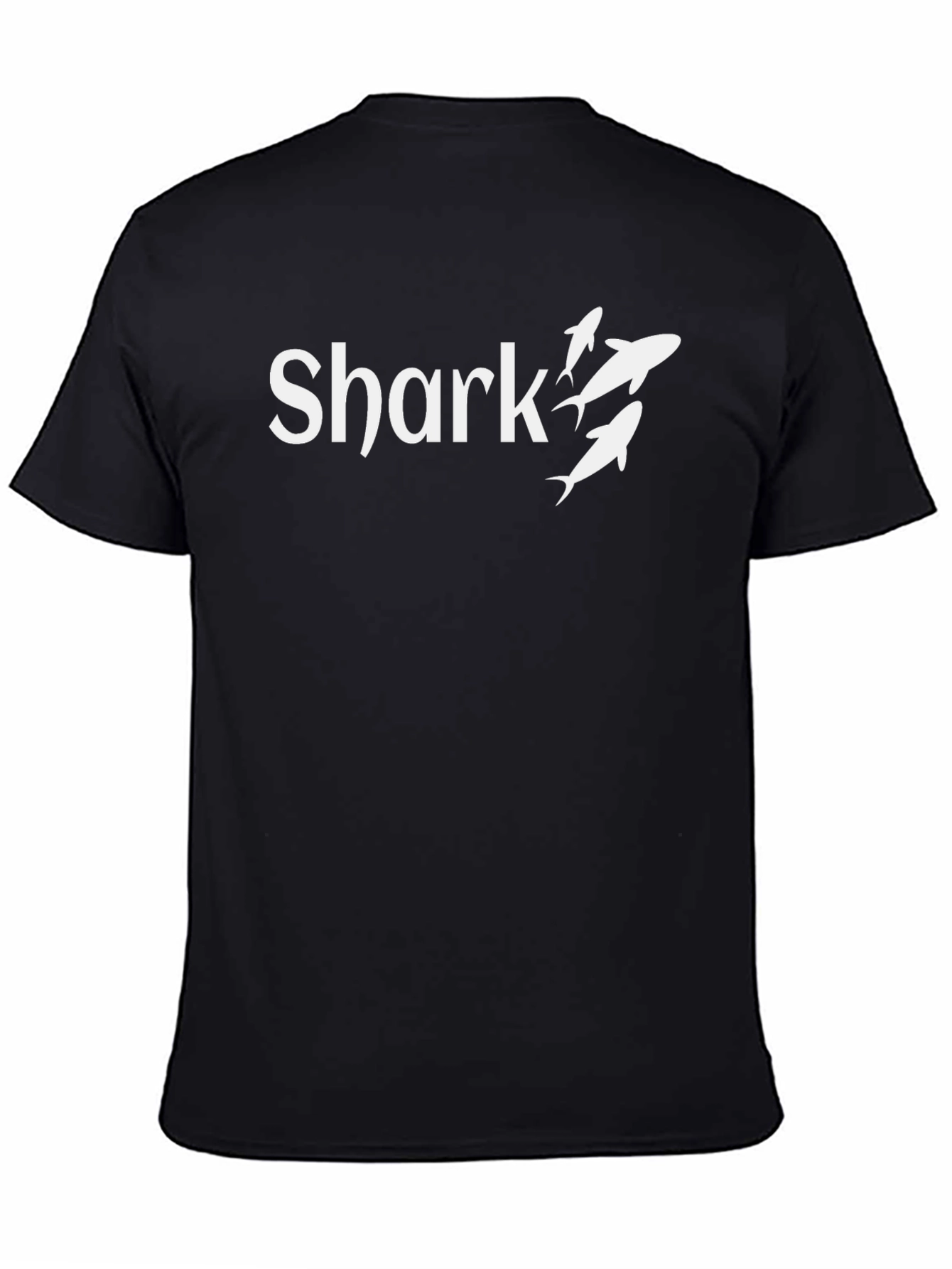 Shark Graphic Print Black T-Shirt for Men