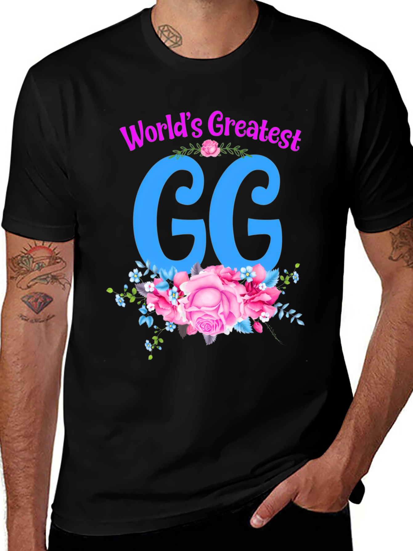 Worlds Greatest GG T-Shirt - Floral Design