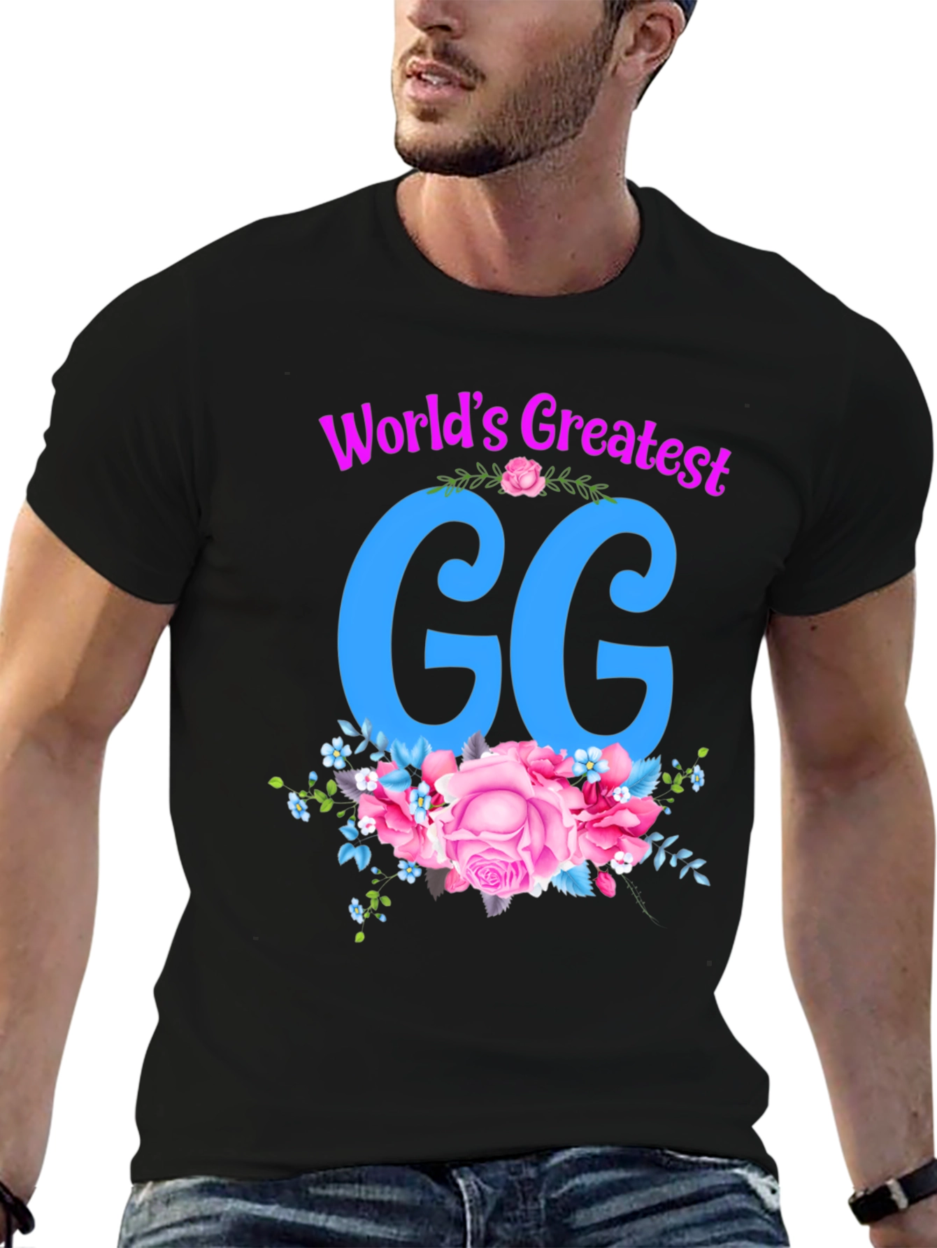 Worlds Greatest GG T-Shirt - Floral Design