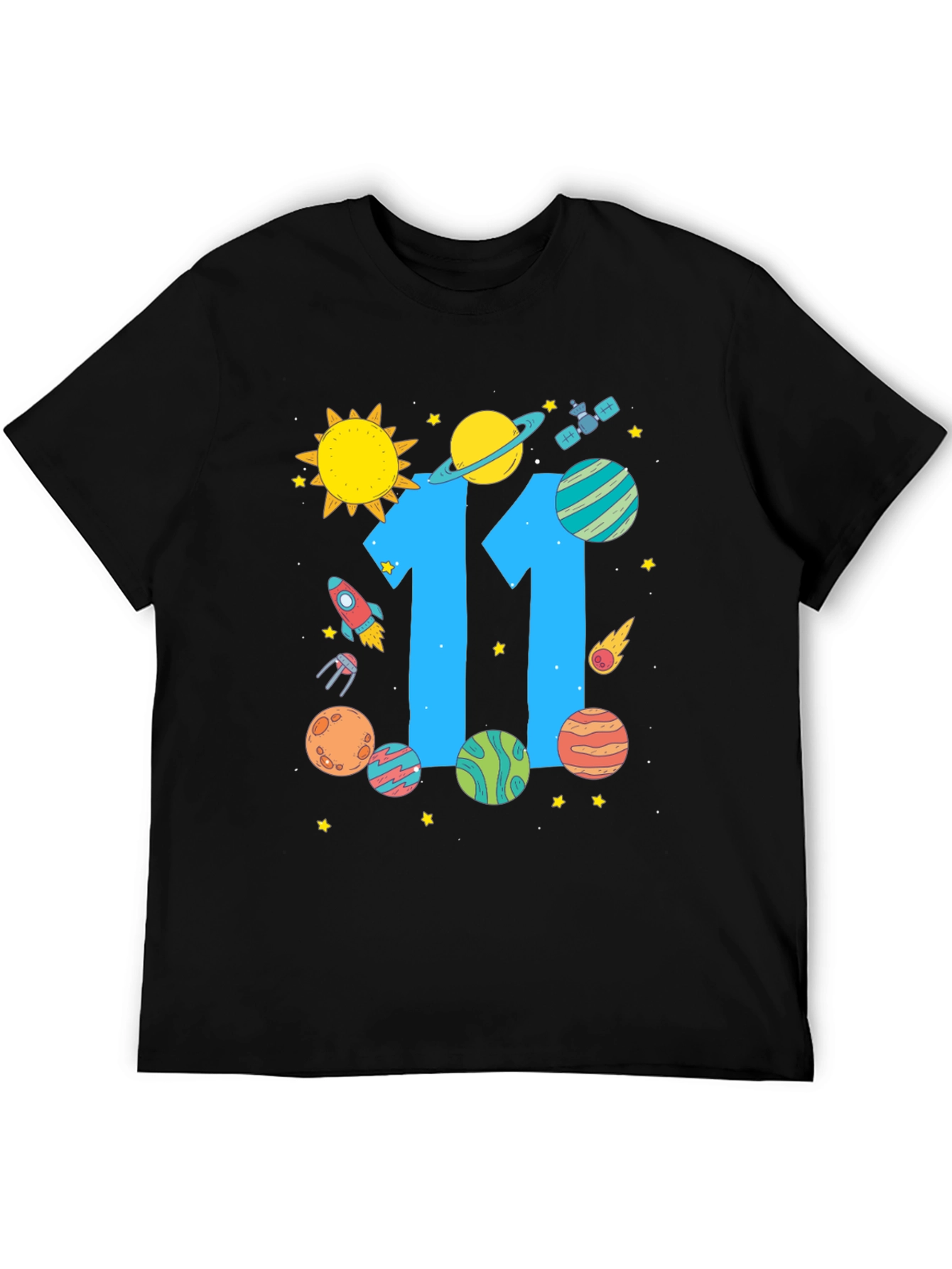 11th Birthday Space Theme T-Shirt