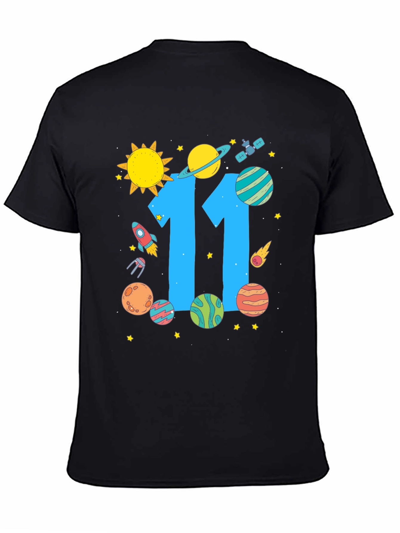 11th Birthday Space Theme T-Shirt