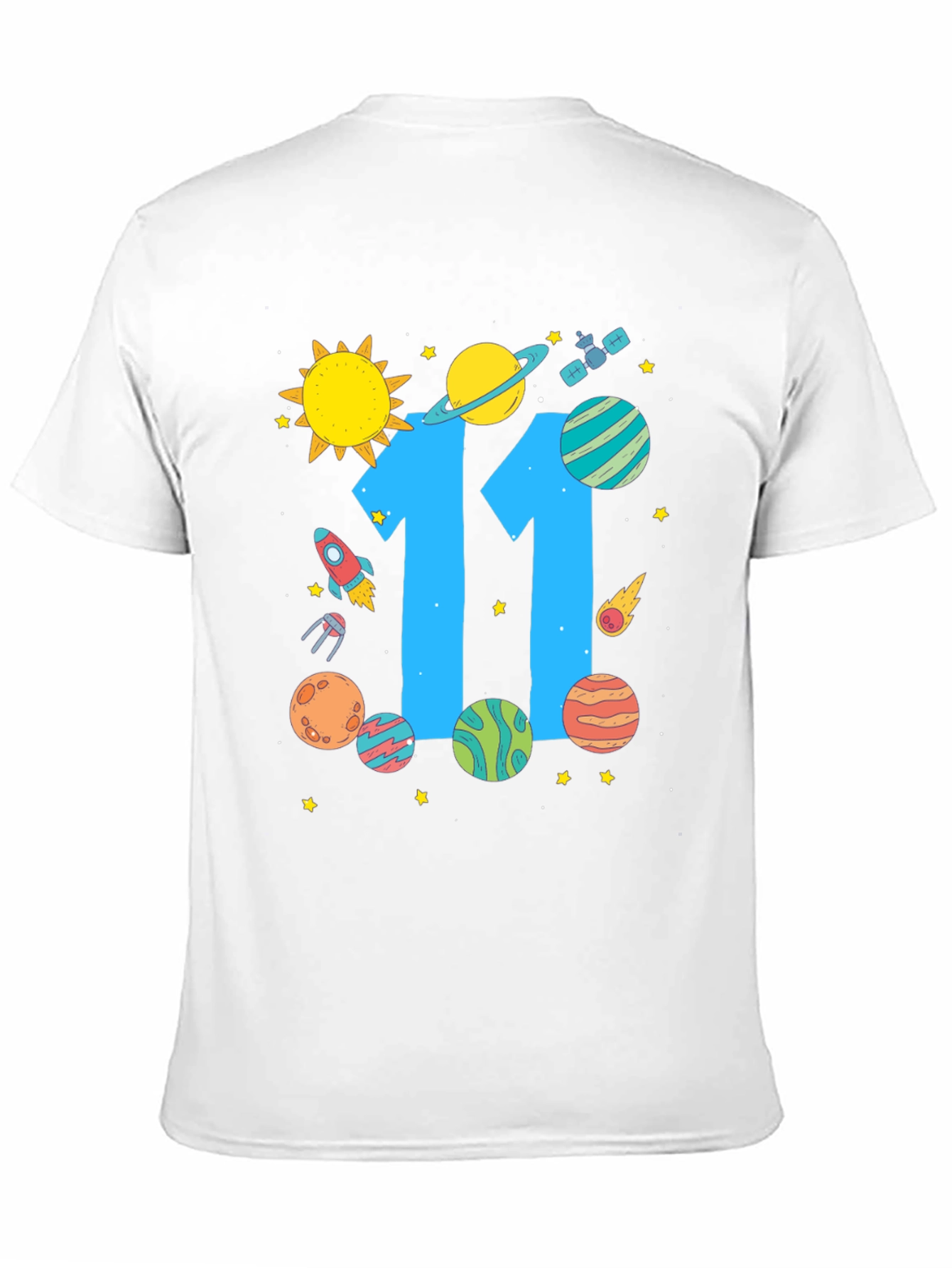 11th Birthday Space Theme T-Shirt