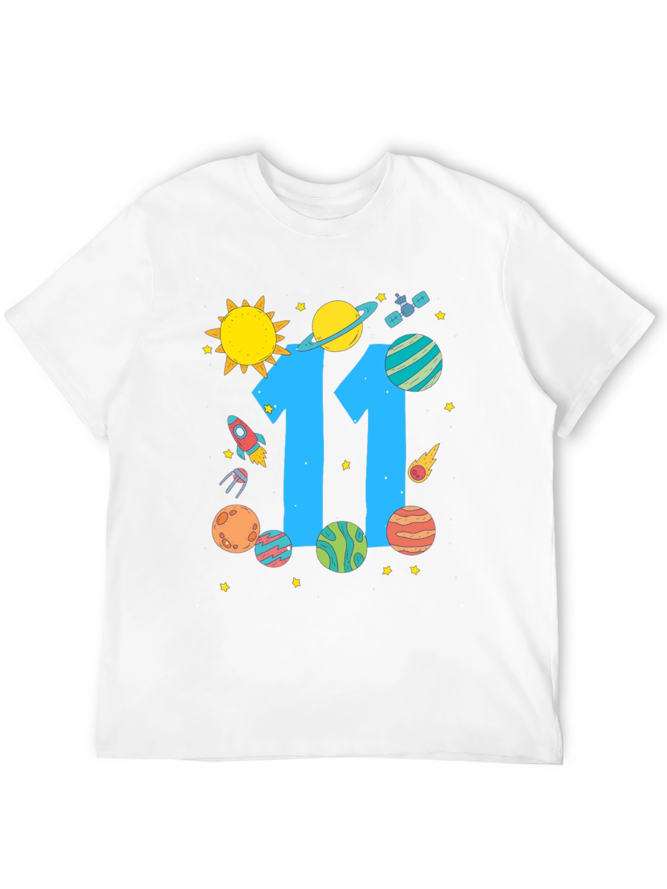 11th Birthday Space Theme T-Shirt