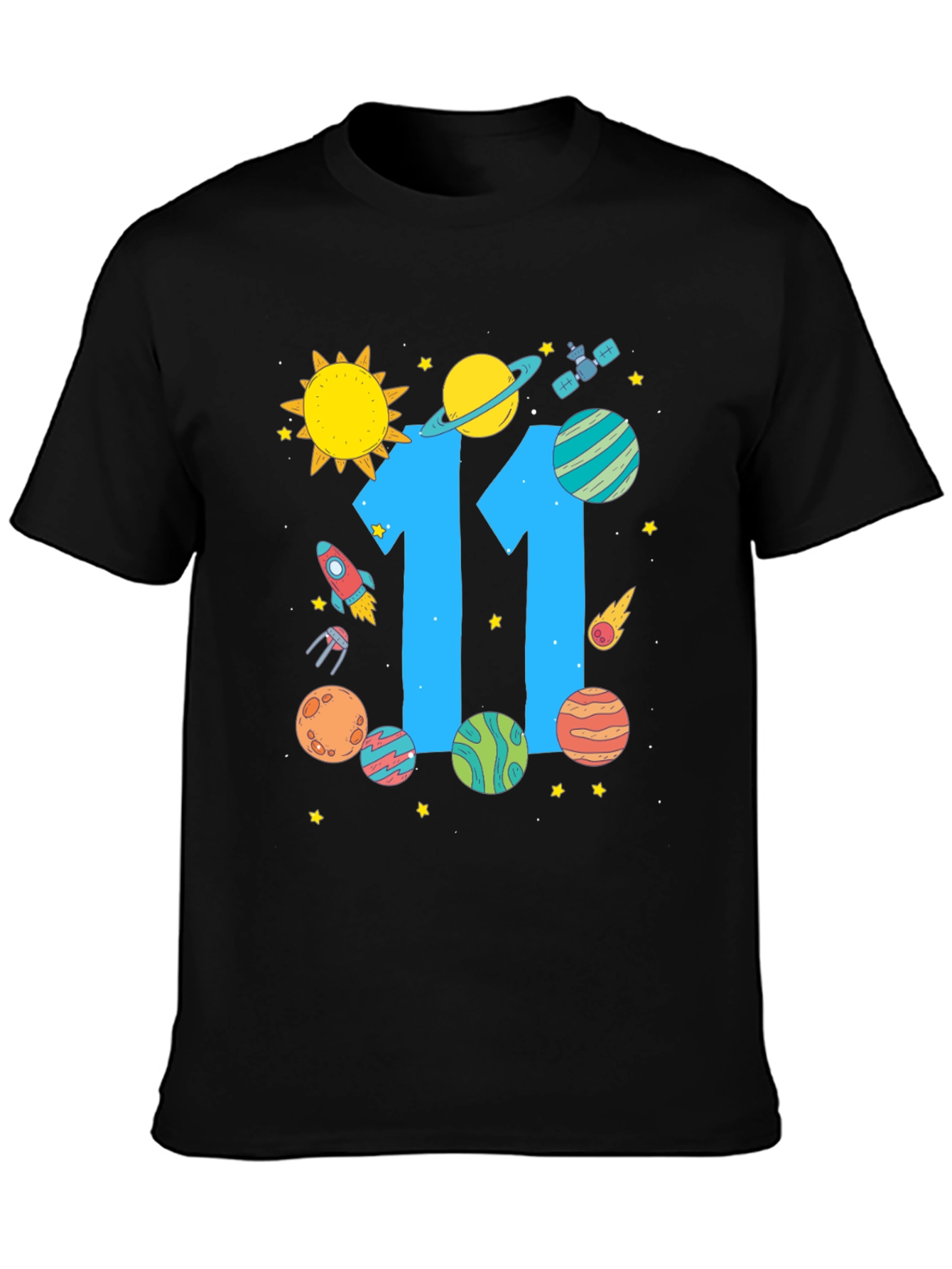 11th Birthday Space Theme T-Shirt
