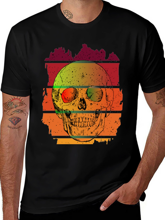 Retro Skull Graphic T-Shirt - Mens Black Tee