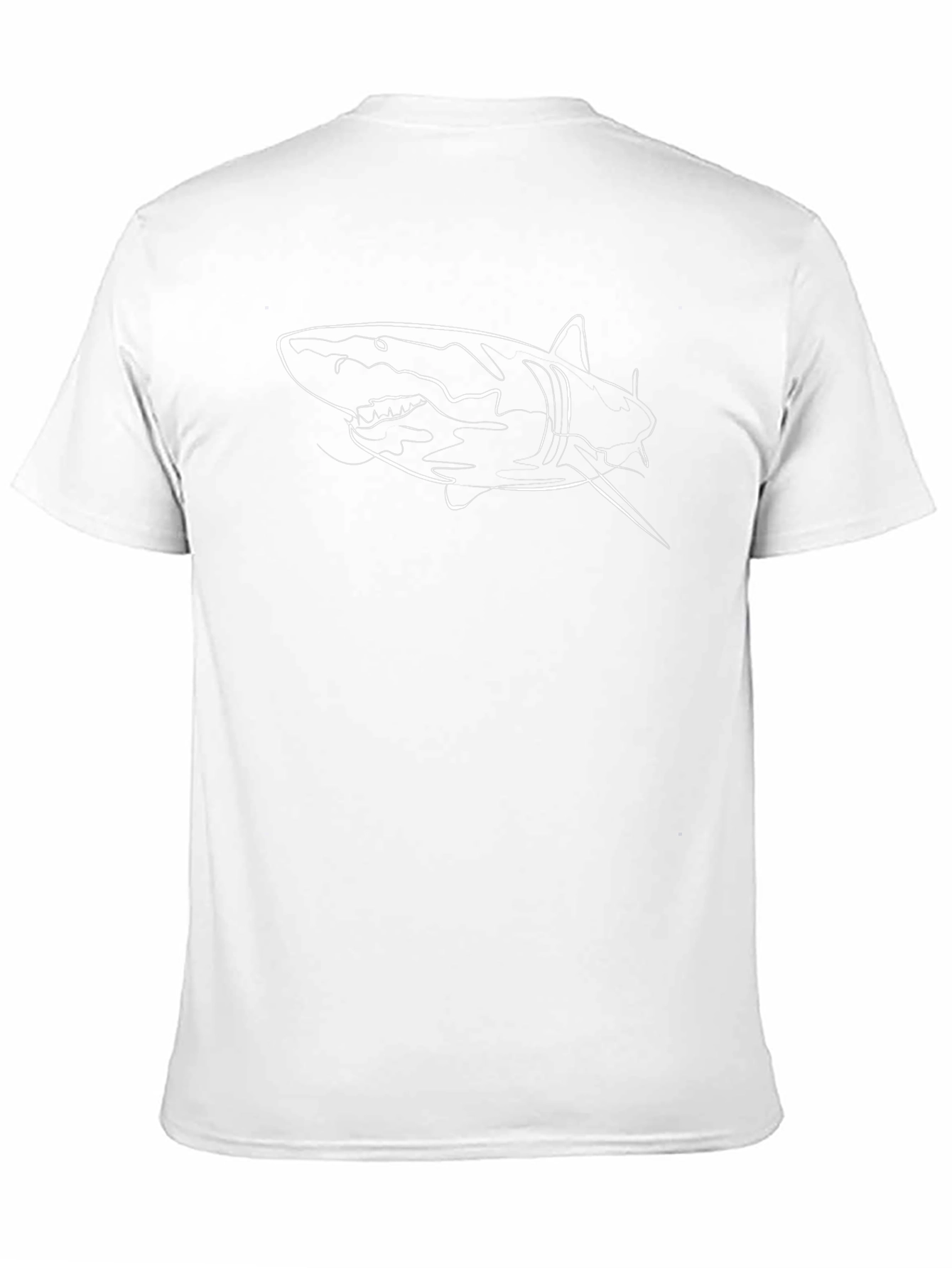 Shark Outline Black T-Shirt - Mens Graphic Tee
