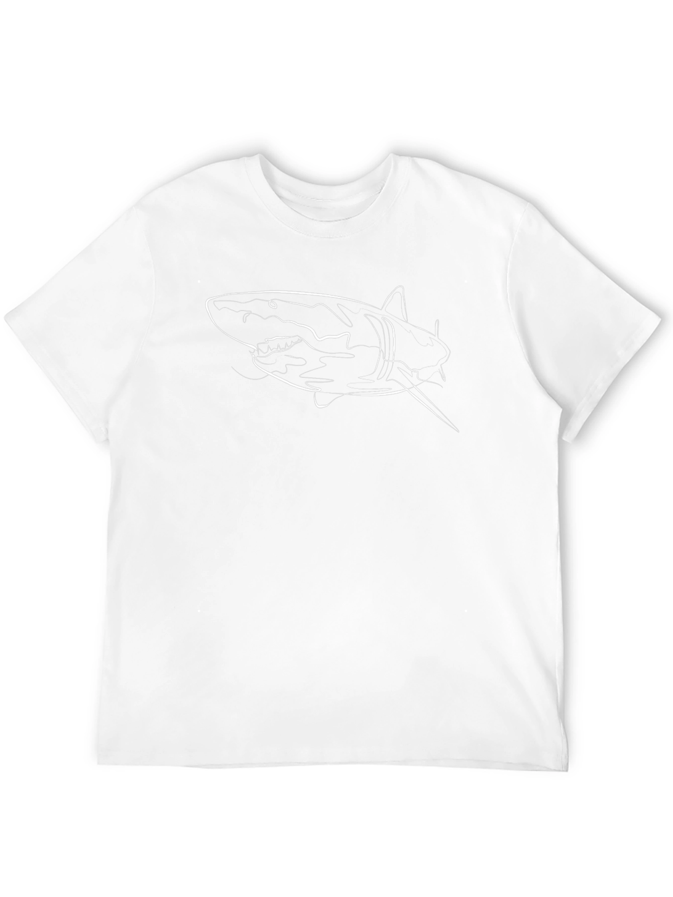Shark Outline Black T-Shirt - Mens Graphic Tee