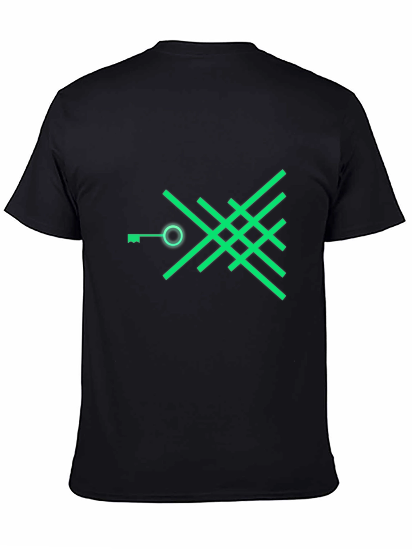 Abstract Key Graphic Tee - Modern Black T-Shirt