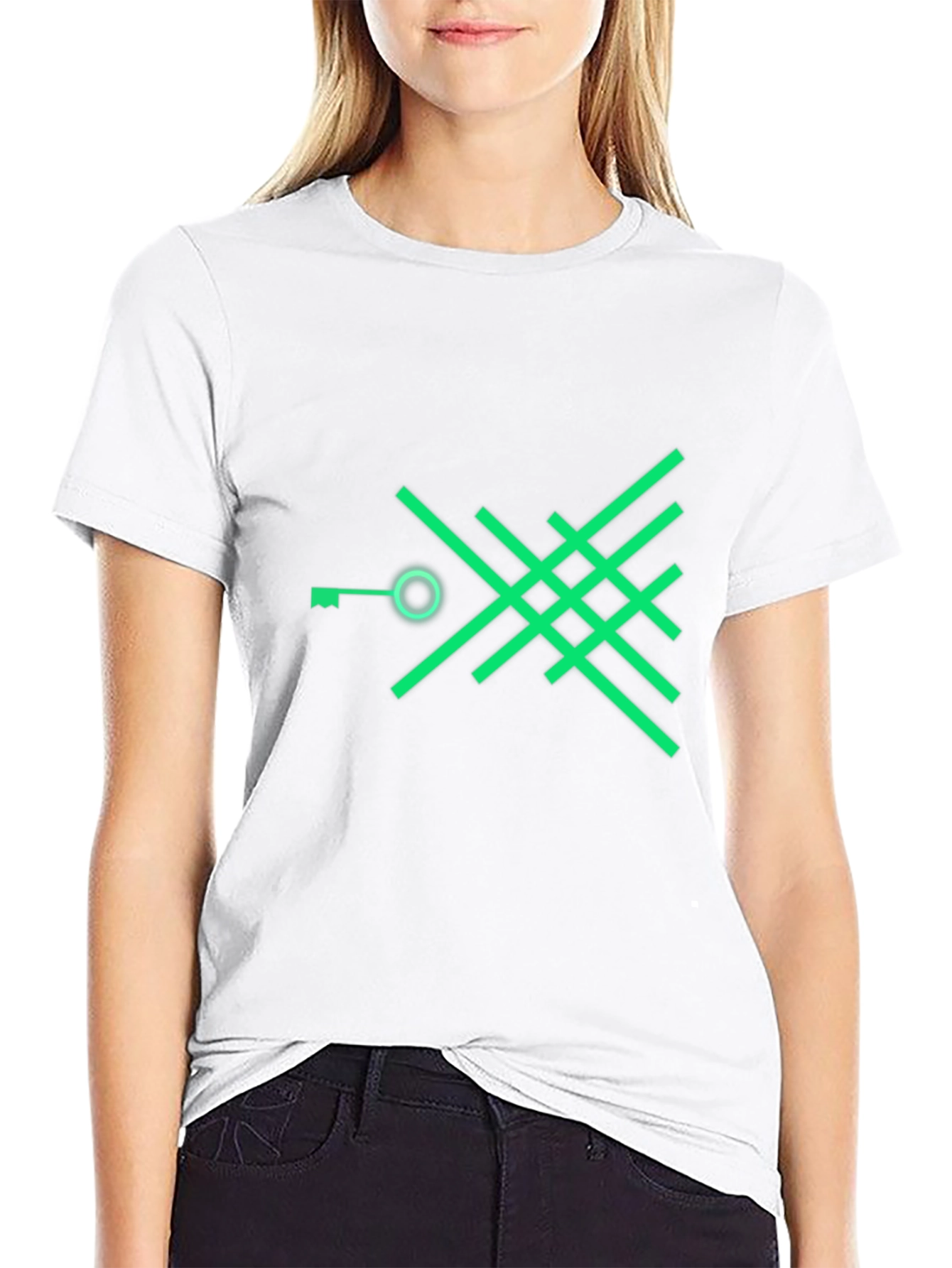 Abstract Key Graphic Tee - Modern Black T-Shirt