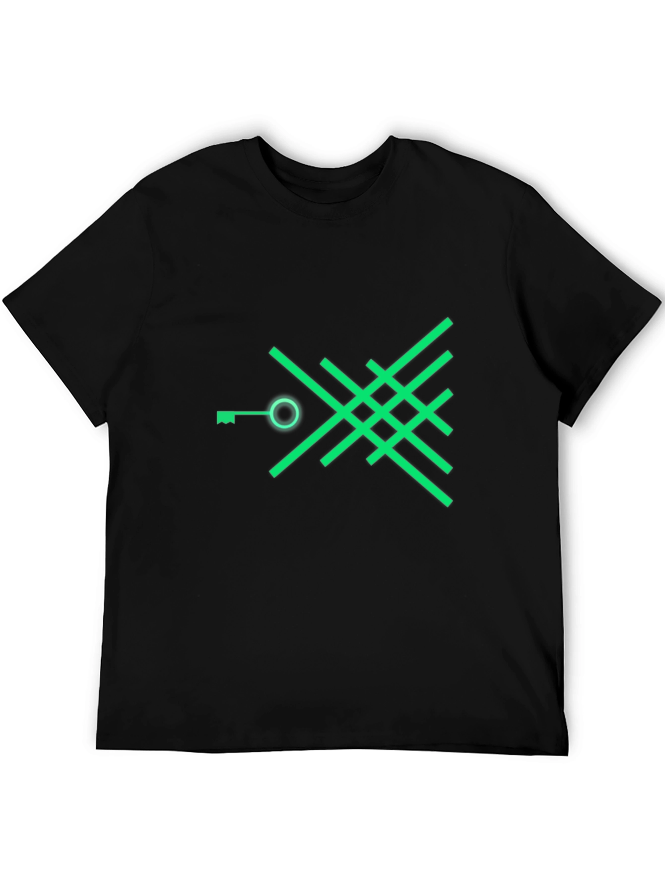Abstract Key Graphic Tee - Modern Black T-Shirt