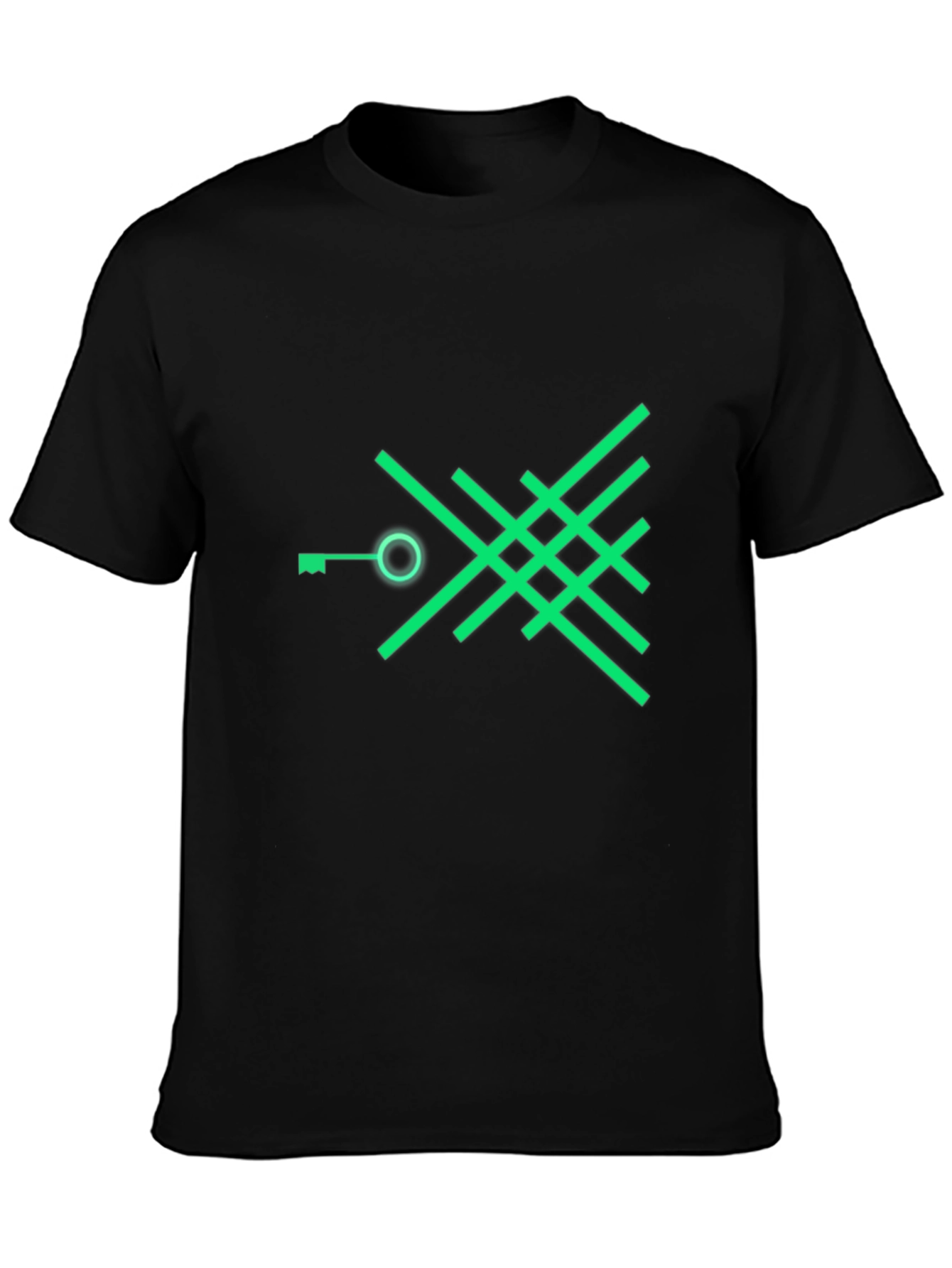 Abstract Key Graphic Tee - Modern Black T-Shirt