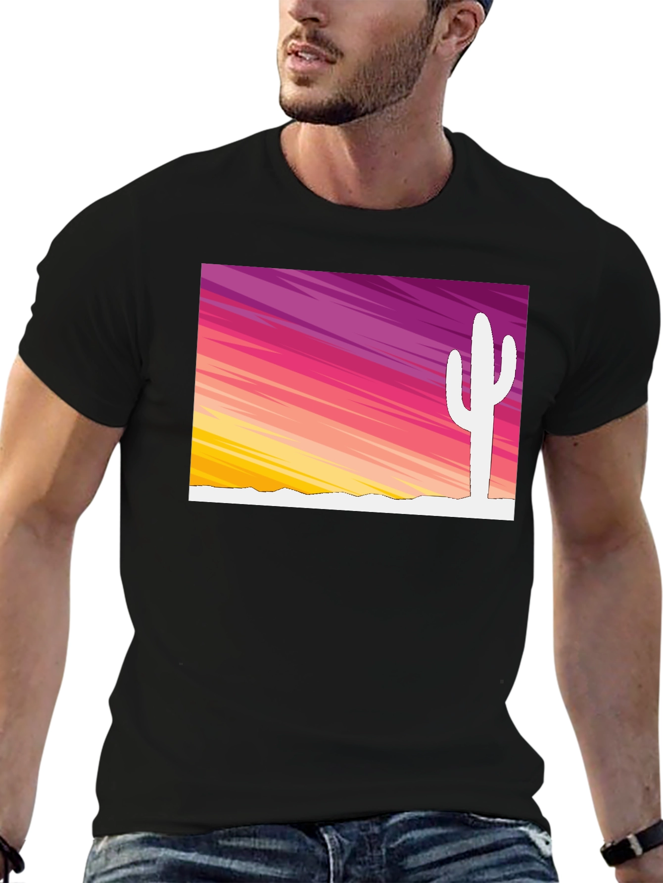 Sunset Cactus Graphic Tee - Stylish Desert Vibes