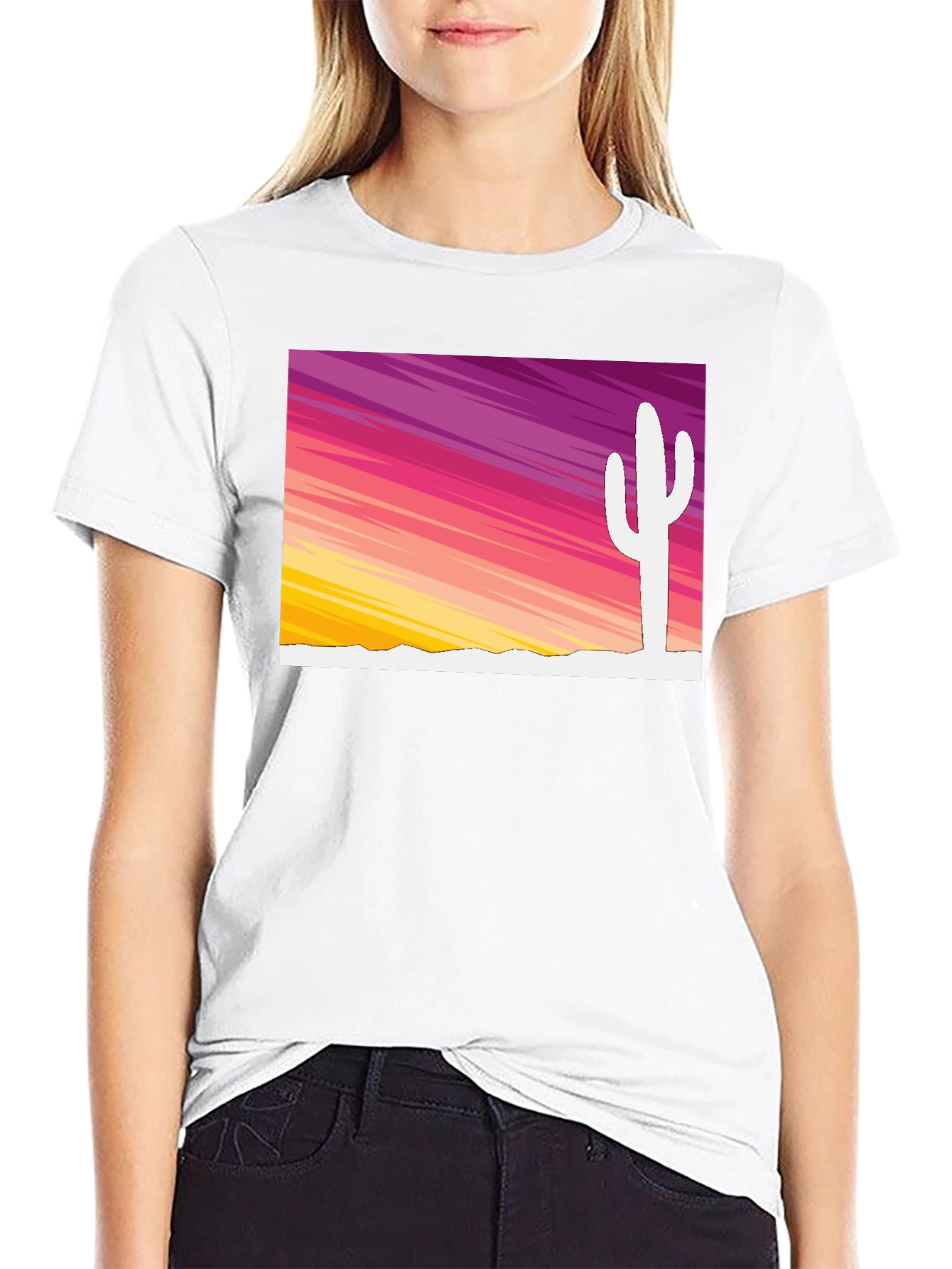 Sunset Cactus Graphic Tee - Stylish Desert Vibes