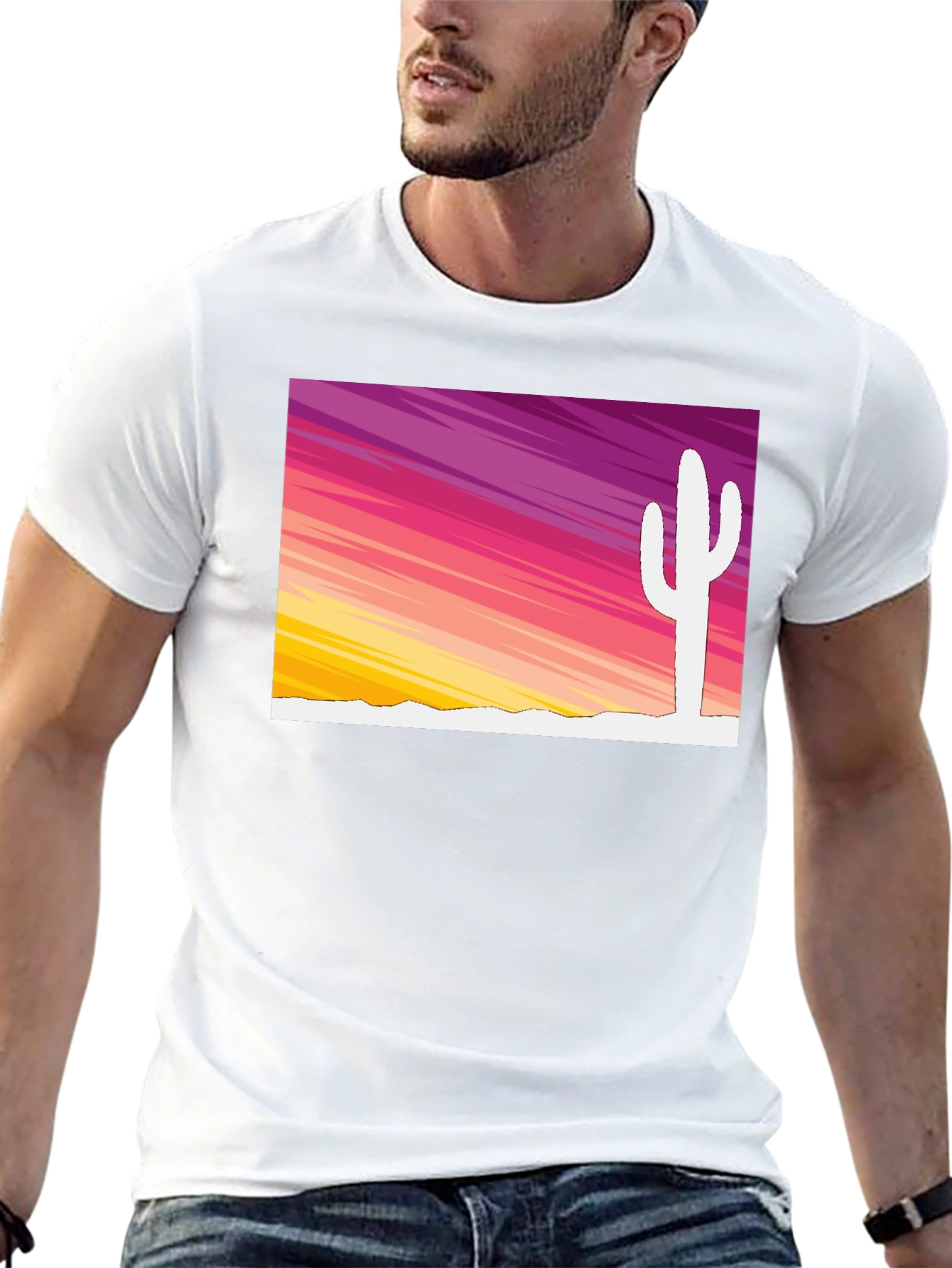 Sunset Cactus Graphic Tee - Stylish Desert Vibes