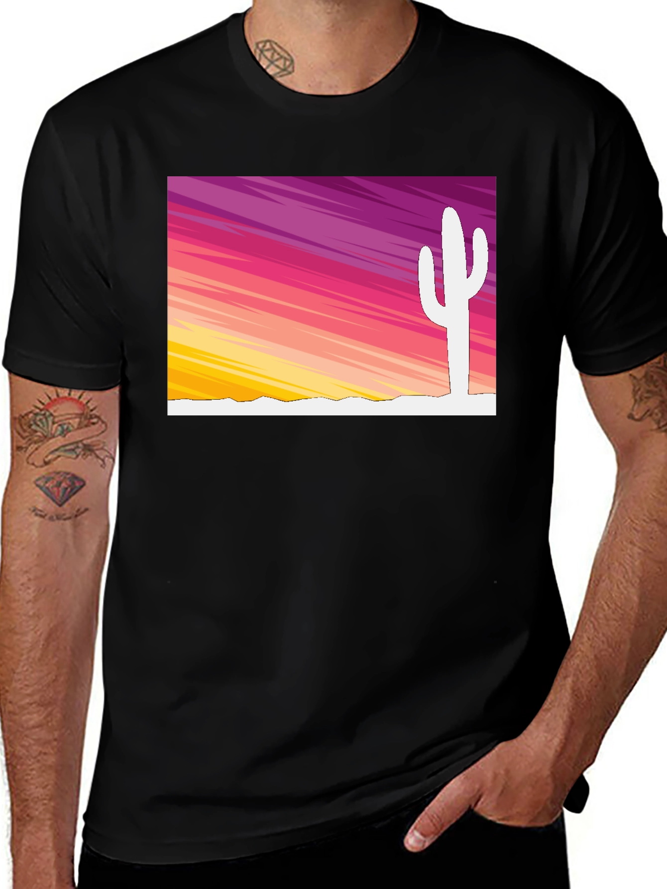 Sunset Cactus Graphic Tee - Stylish Desert Vibes