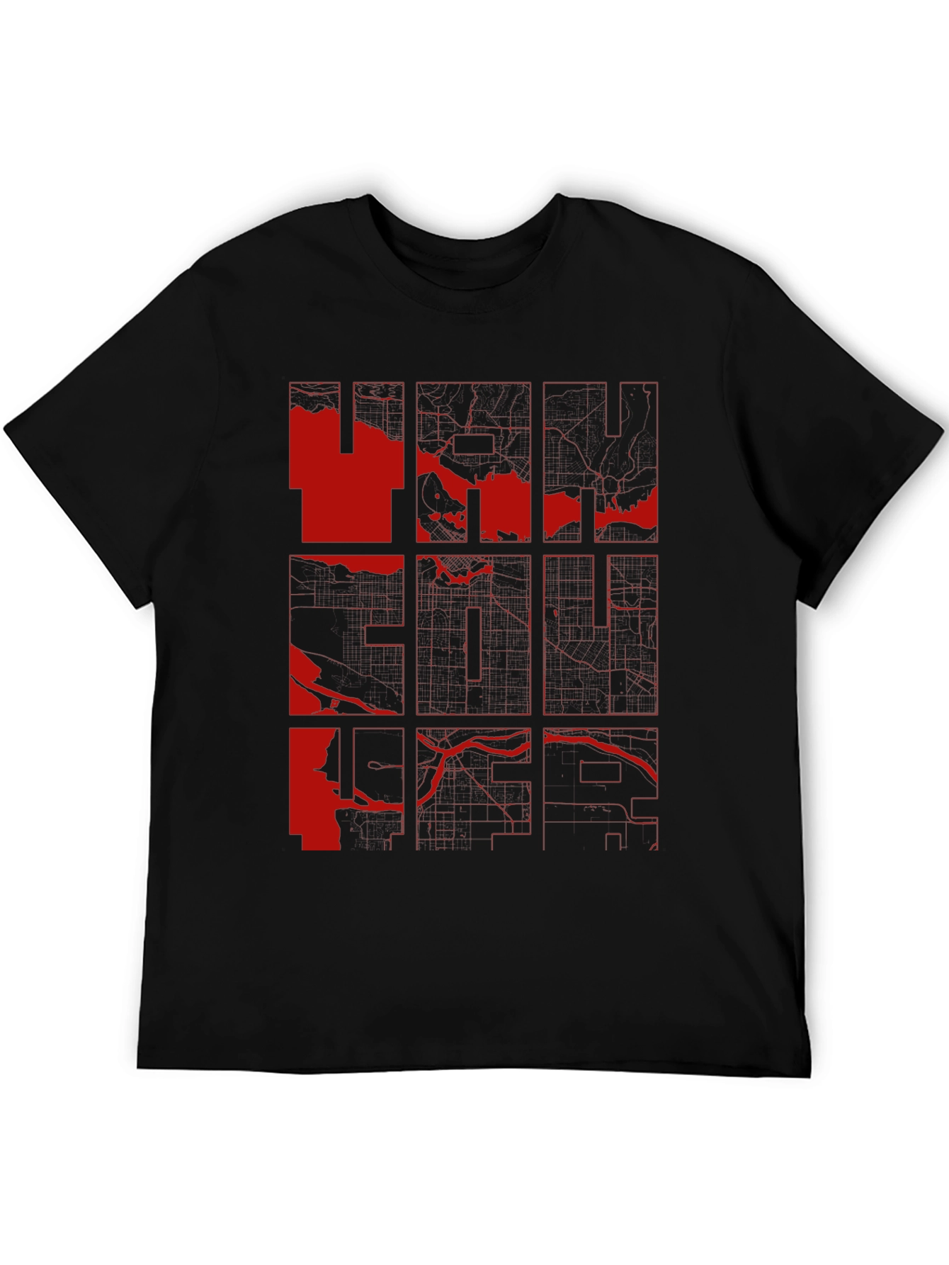 Vancouver Map Graphic Tee - Modern Cityscape Design