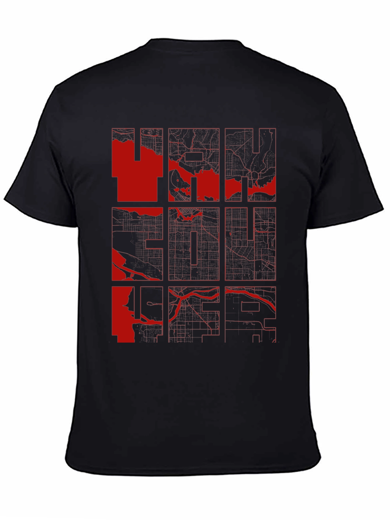 Vancouver Map Graphic Tee - Modern Cityscape Design
