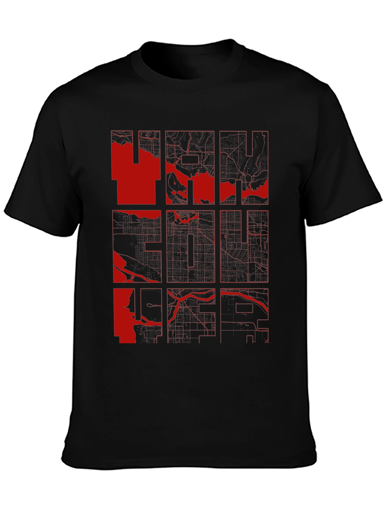 Vancouver Map Graphic Tee - Modern Cityscape Design