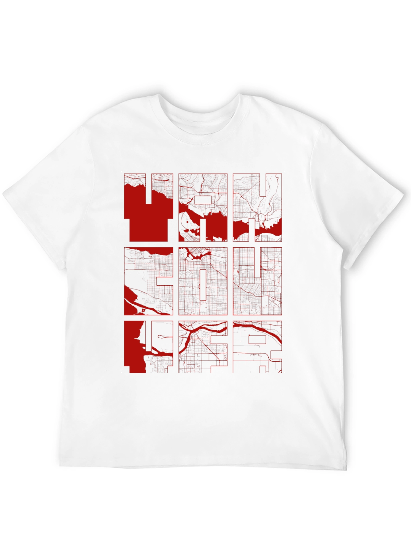 Vancouver Map Graphic Tee - Modern Cityscape Design
