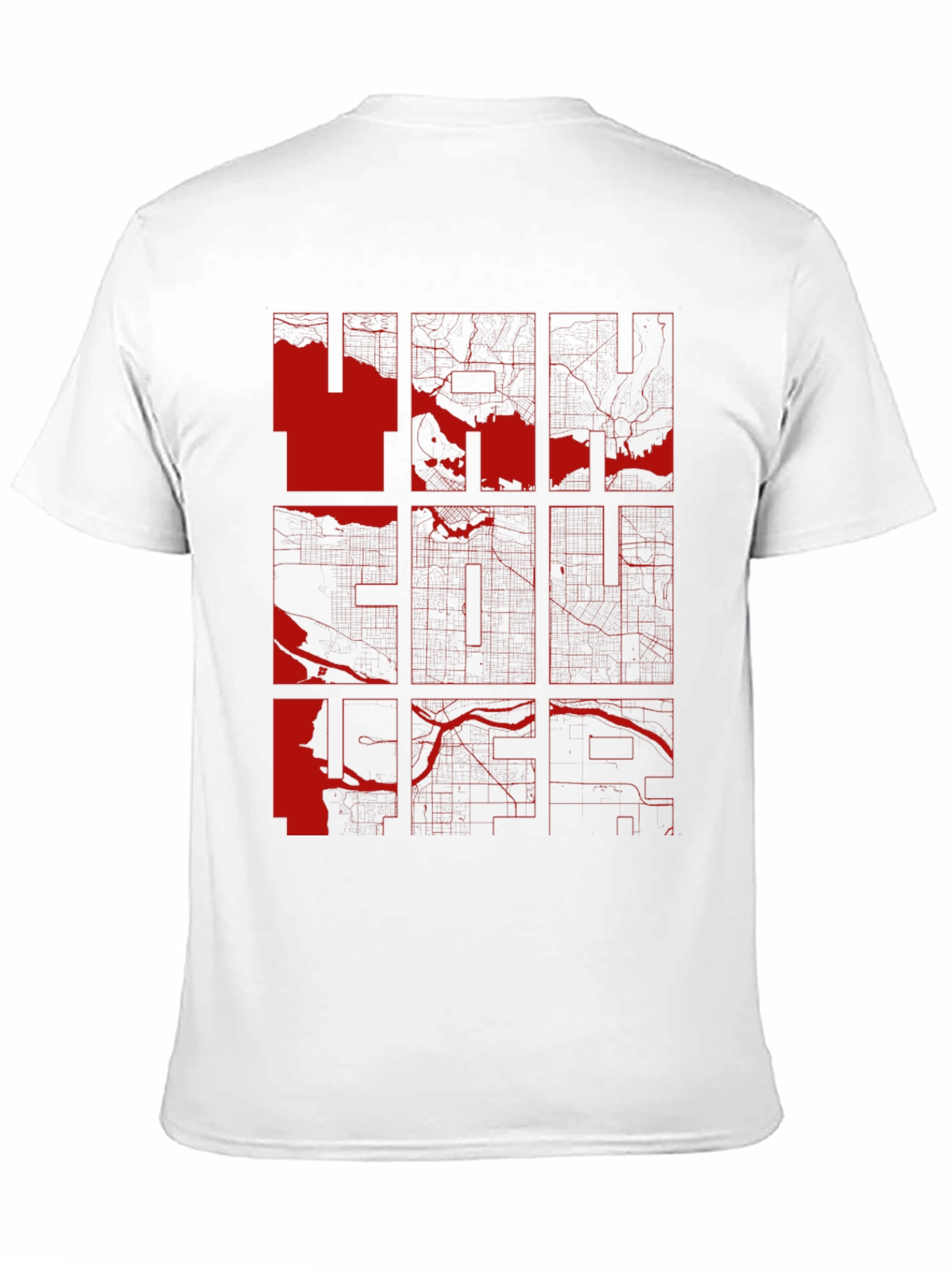 Vancouver Map Graphic Tee - Modern Cityscape Design