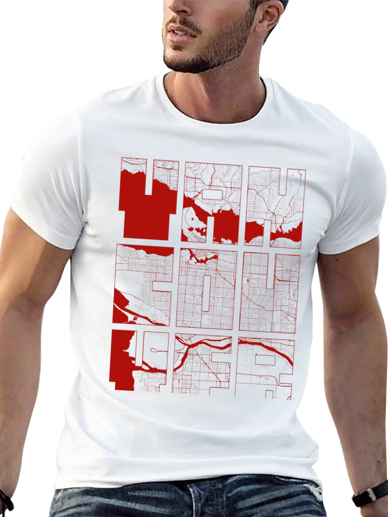Vancouver Map Graphic Tee - Modern Cityscape Design