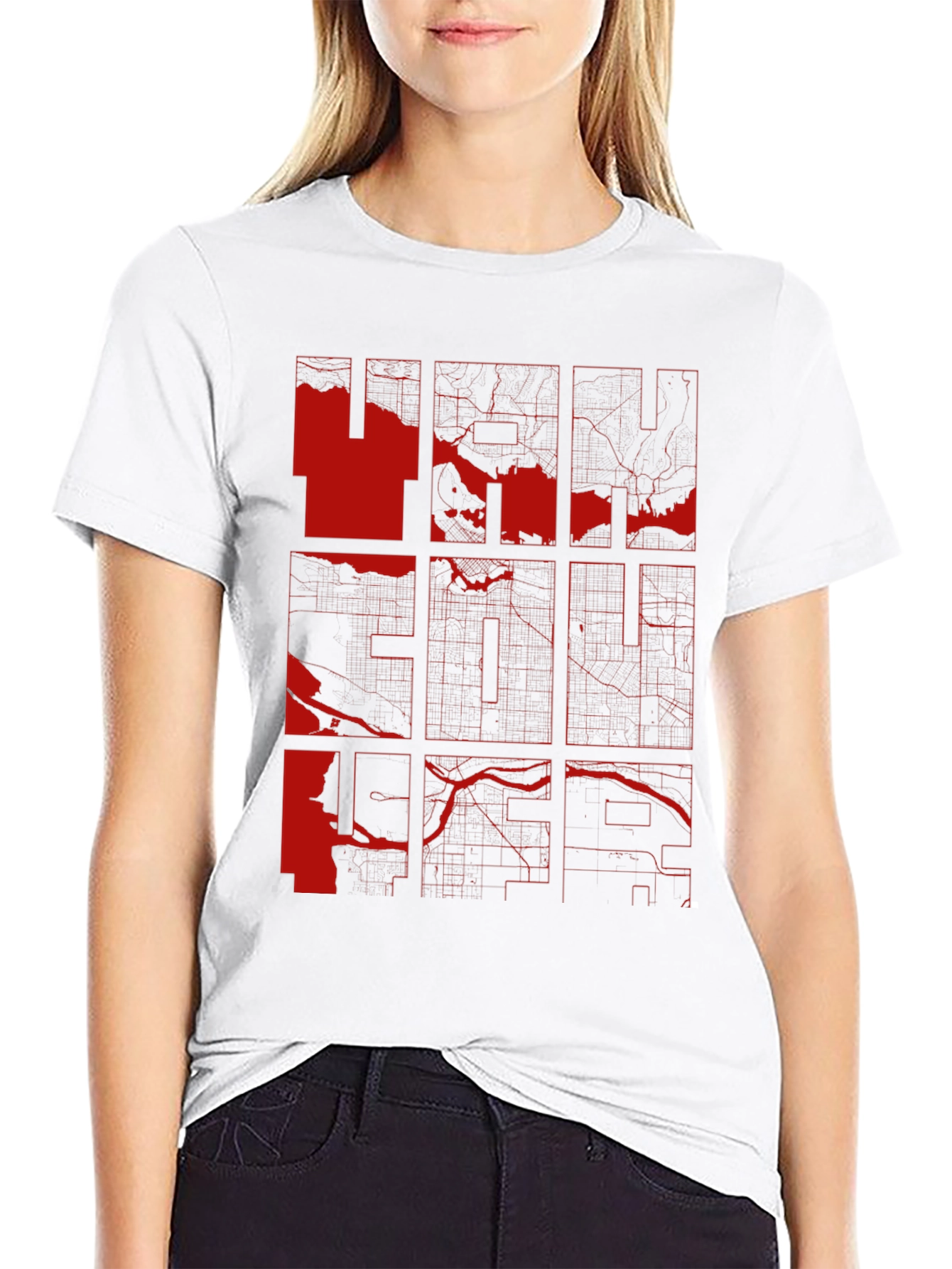Vancouver Map Graphic Tee - Modern Cityscape Design