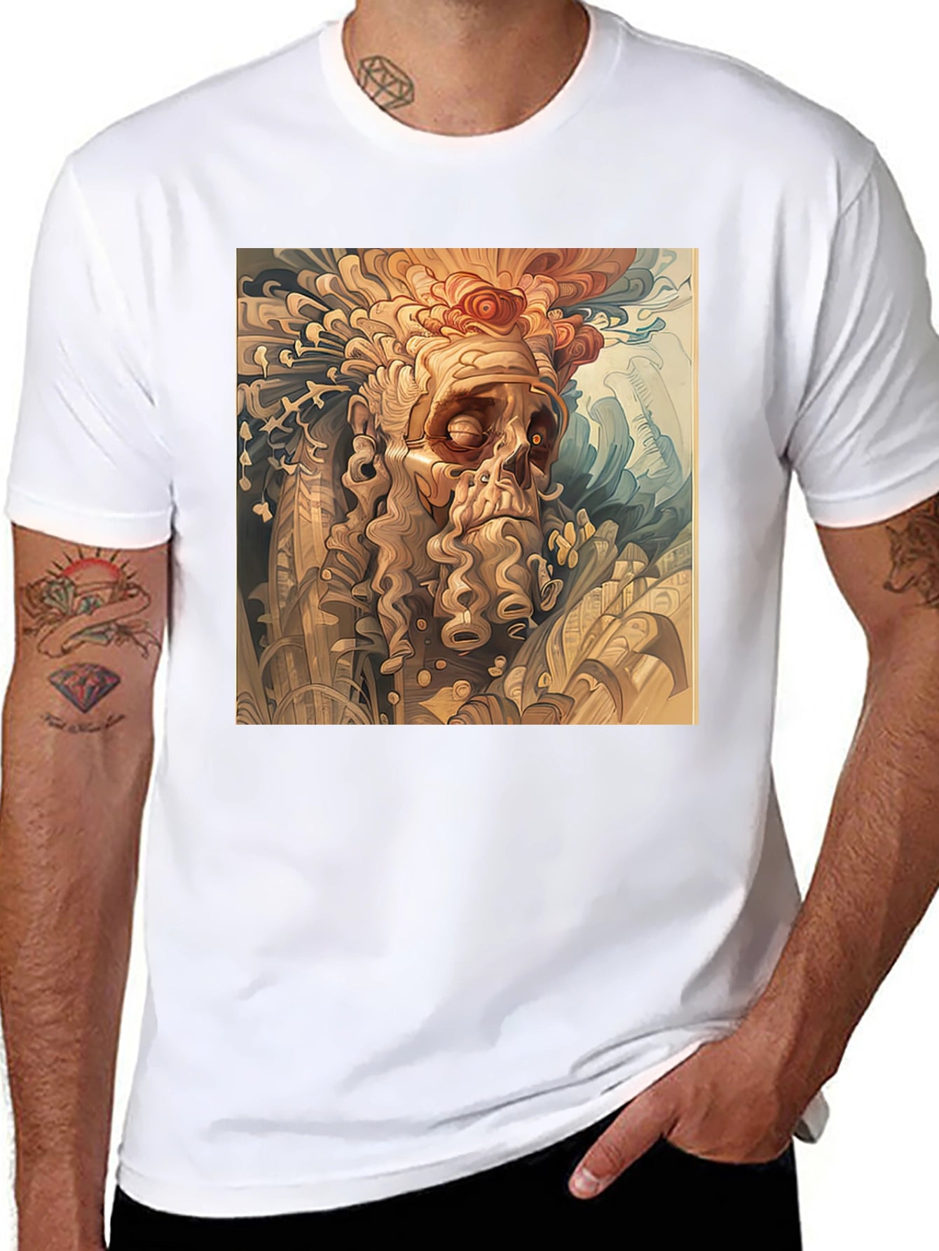Unique Art Tee: Mythical Man Design