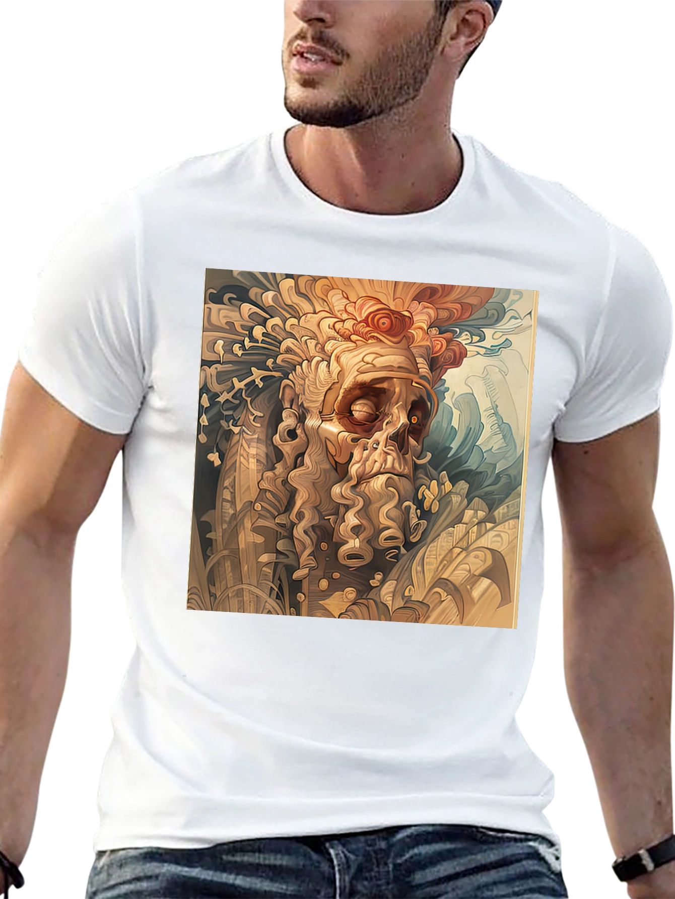Unique Art Tee: Mythical Man Design