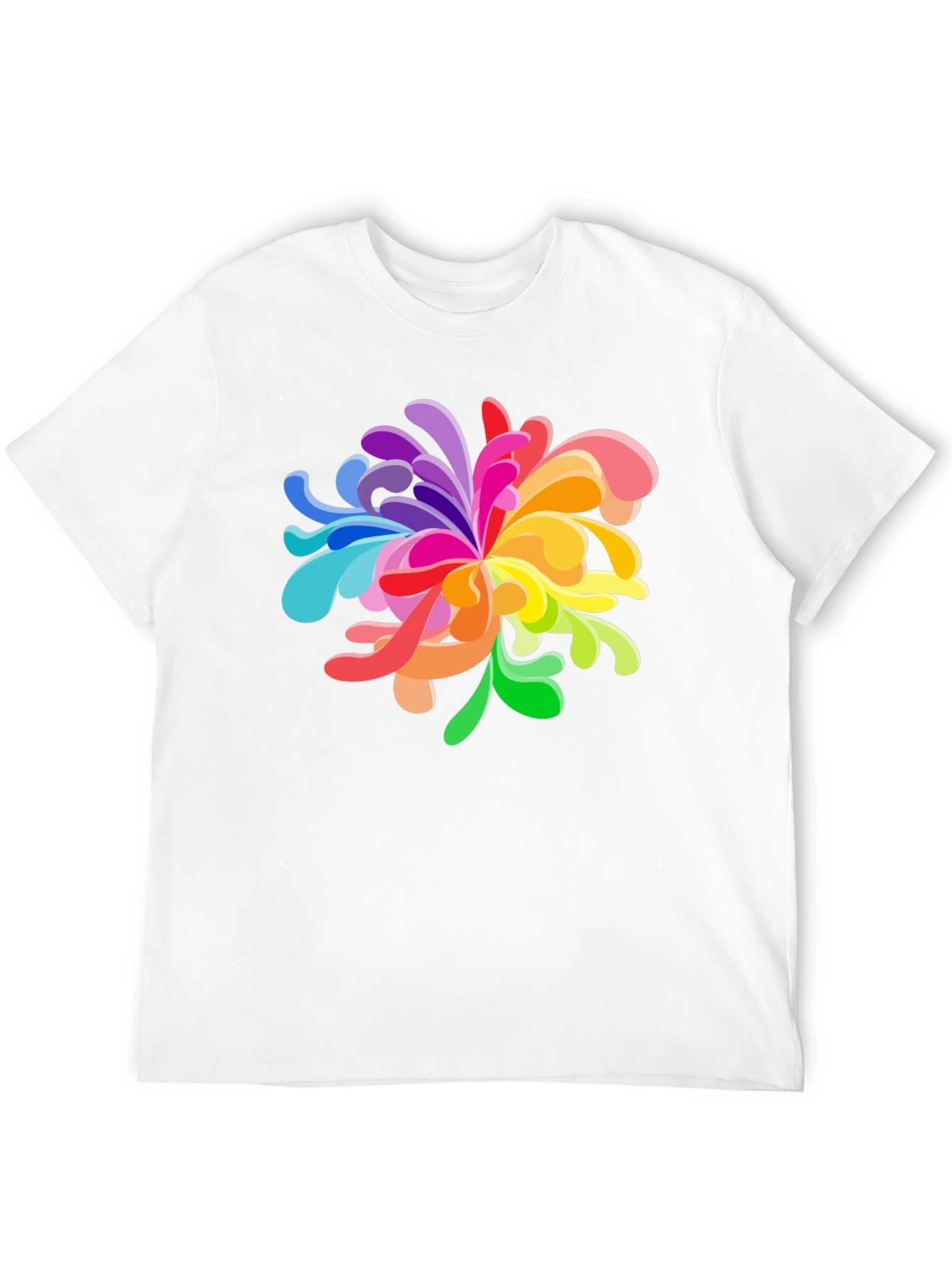 Vibrant Floral Graphic Tee - Black Cotton Blend