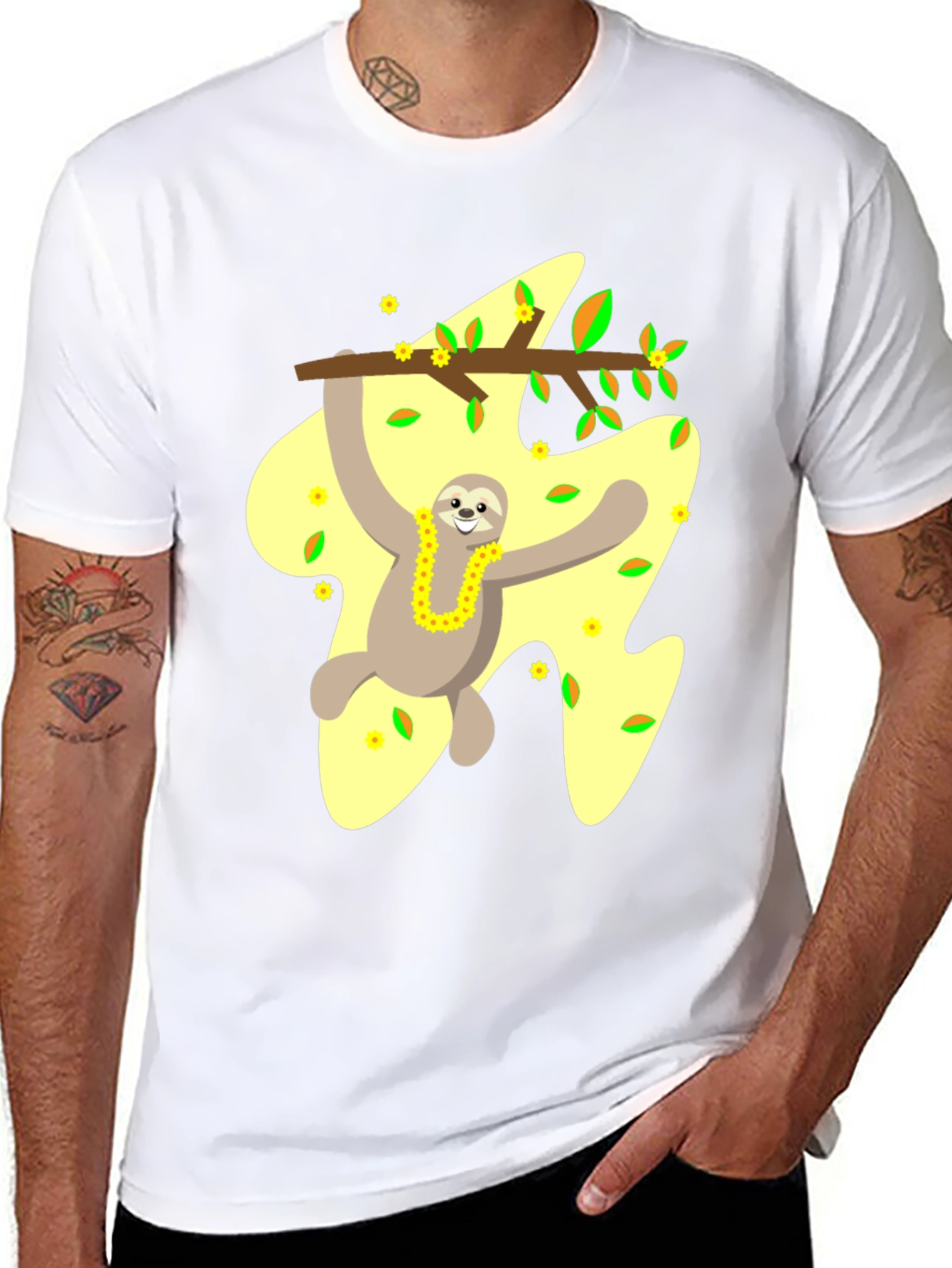 Sloth On Branch Graphic Tee