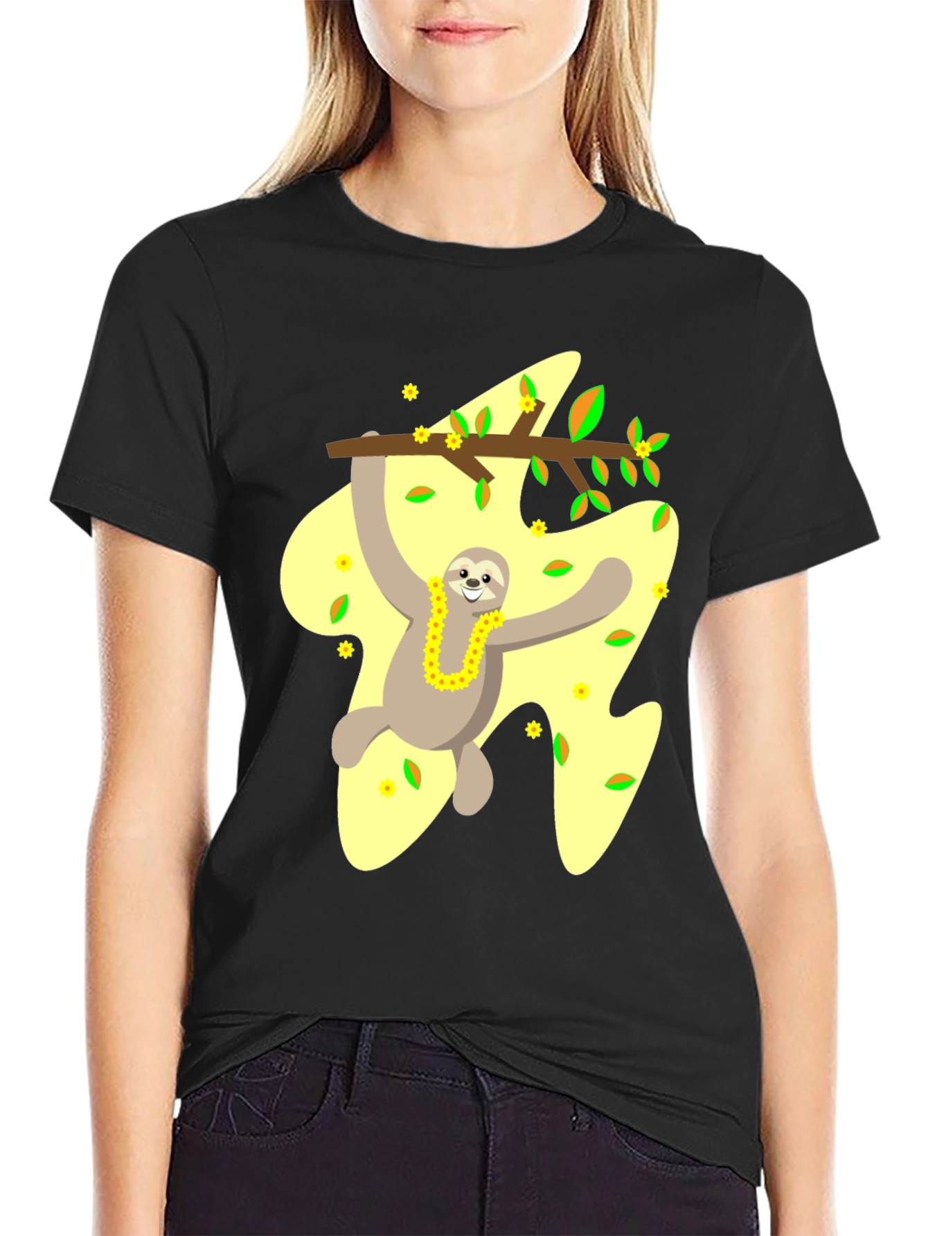 Sloth On Branch Graphic Tee
