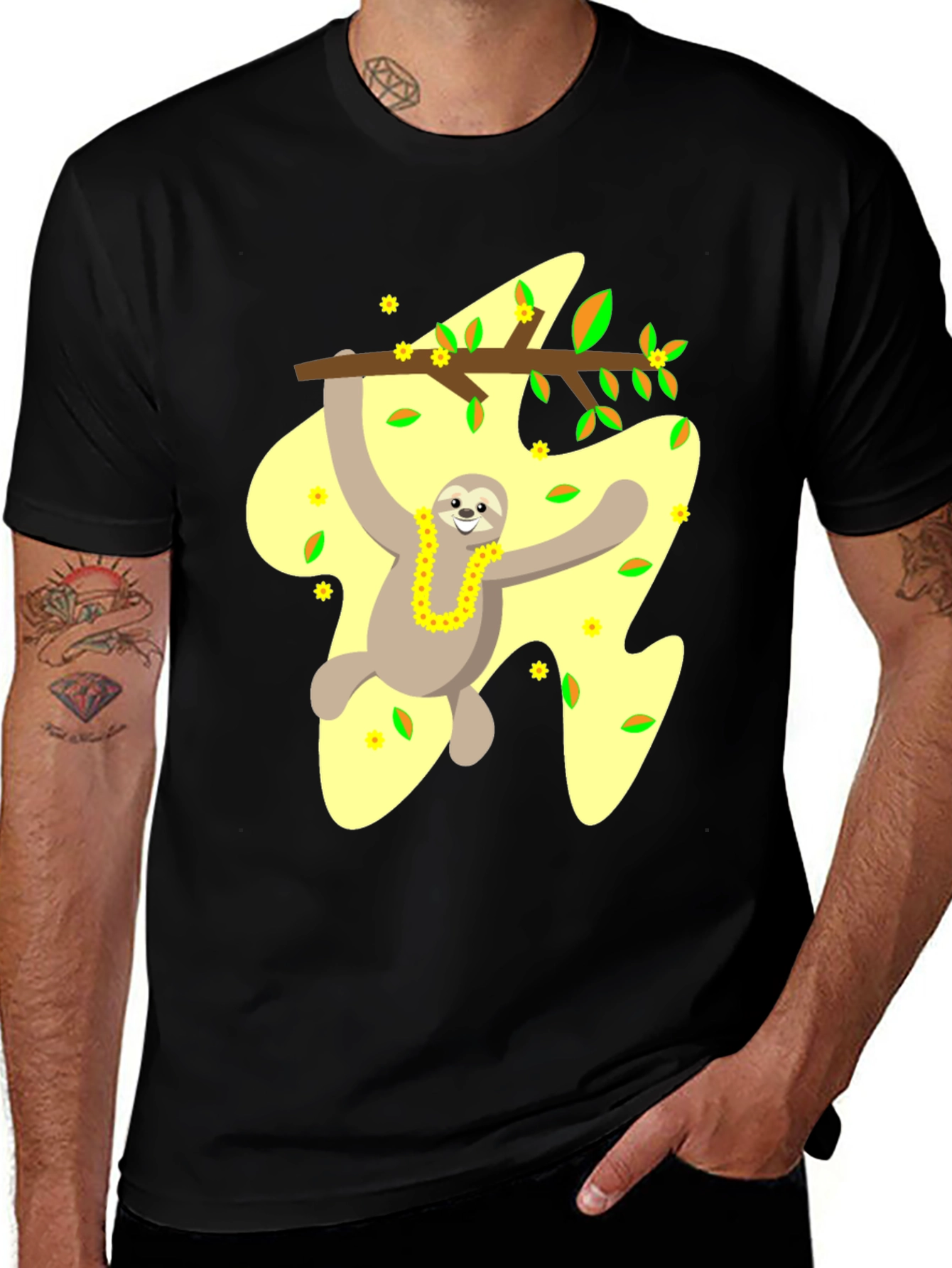 Sloth On Branch Graphic Tee