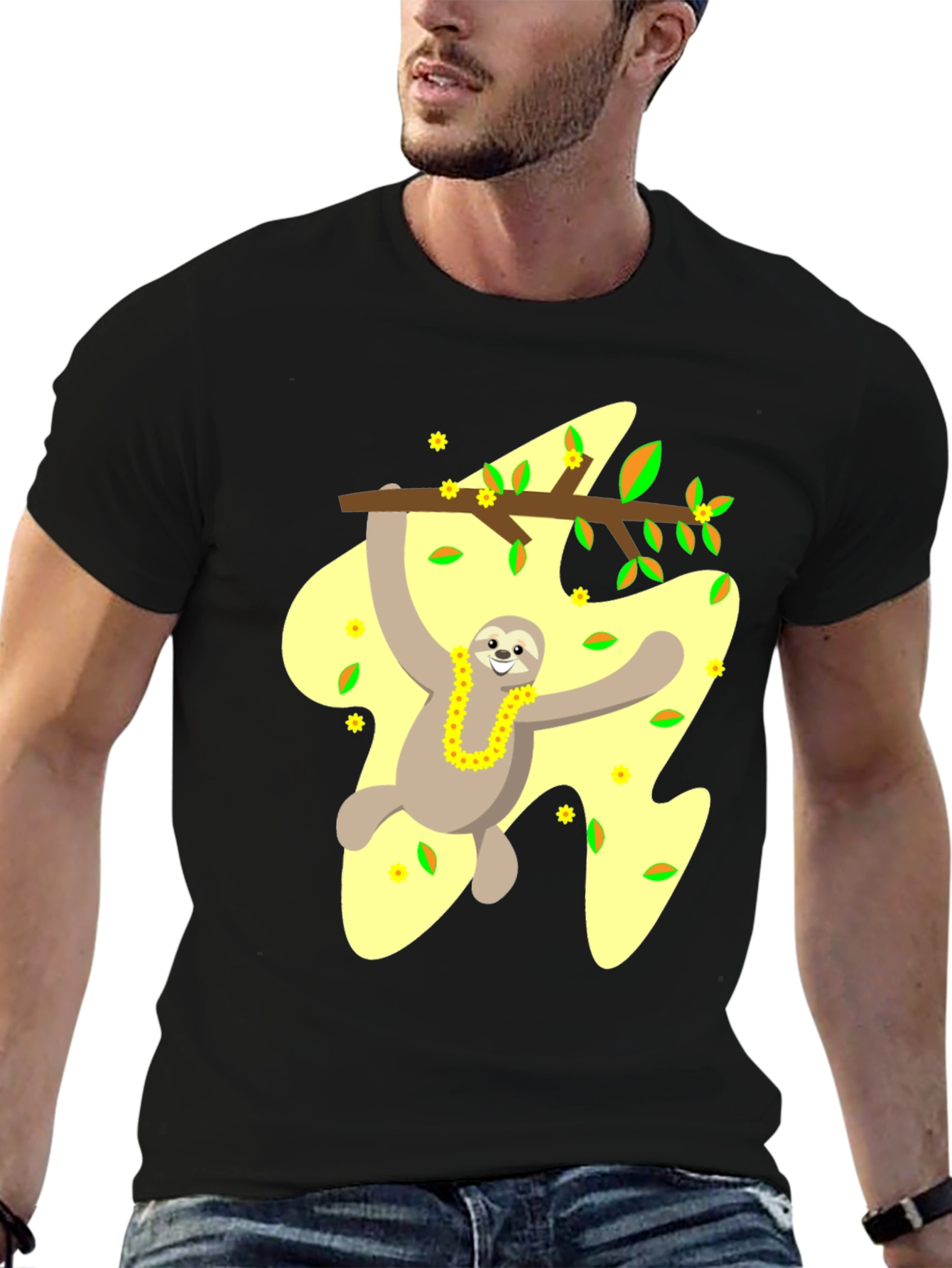 Sloth On Branch Graphic Tee