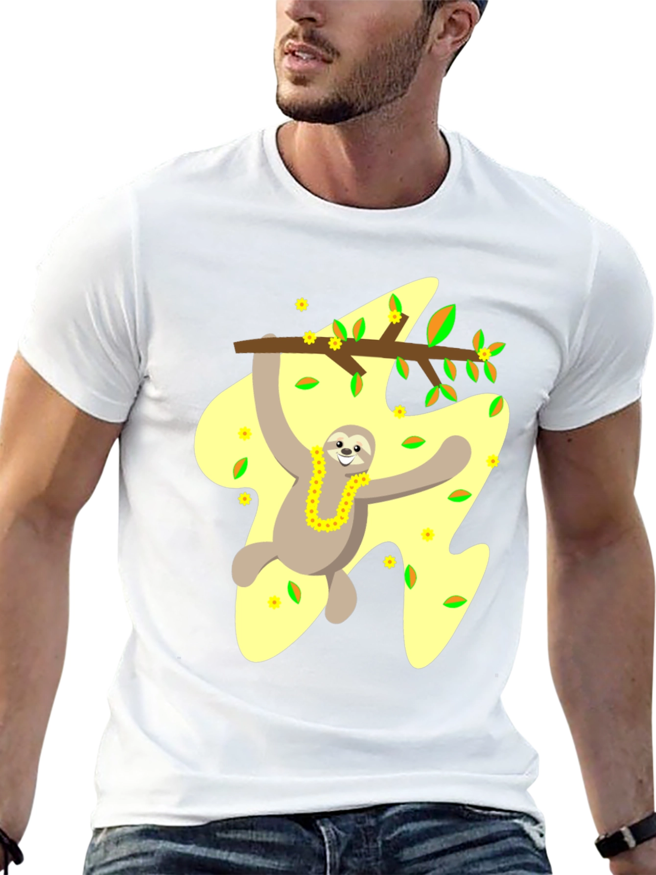 Sloth On Branch Graphic Tee