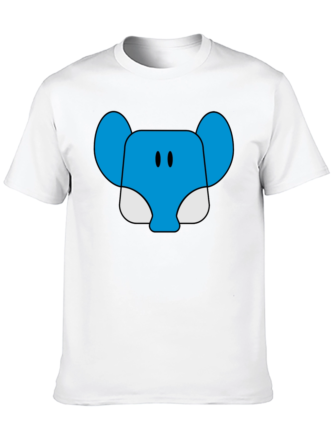 Blue Elephant Cartoon Graphic T-Shirt