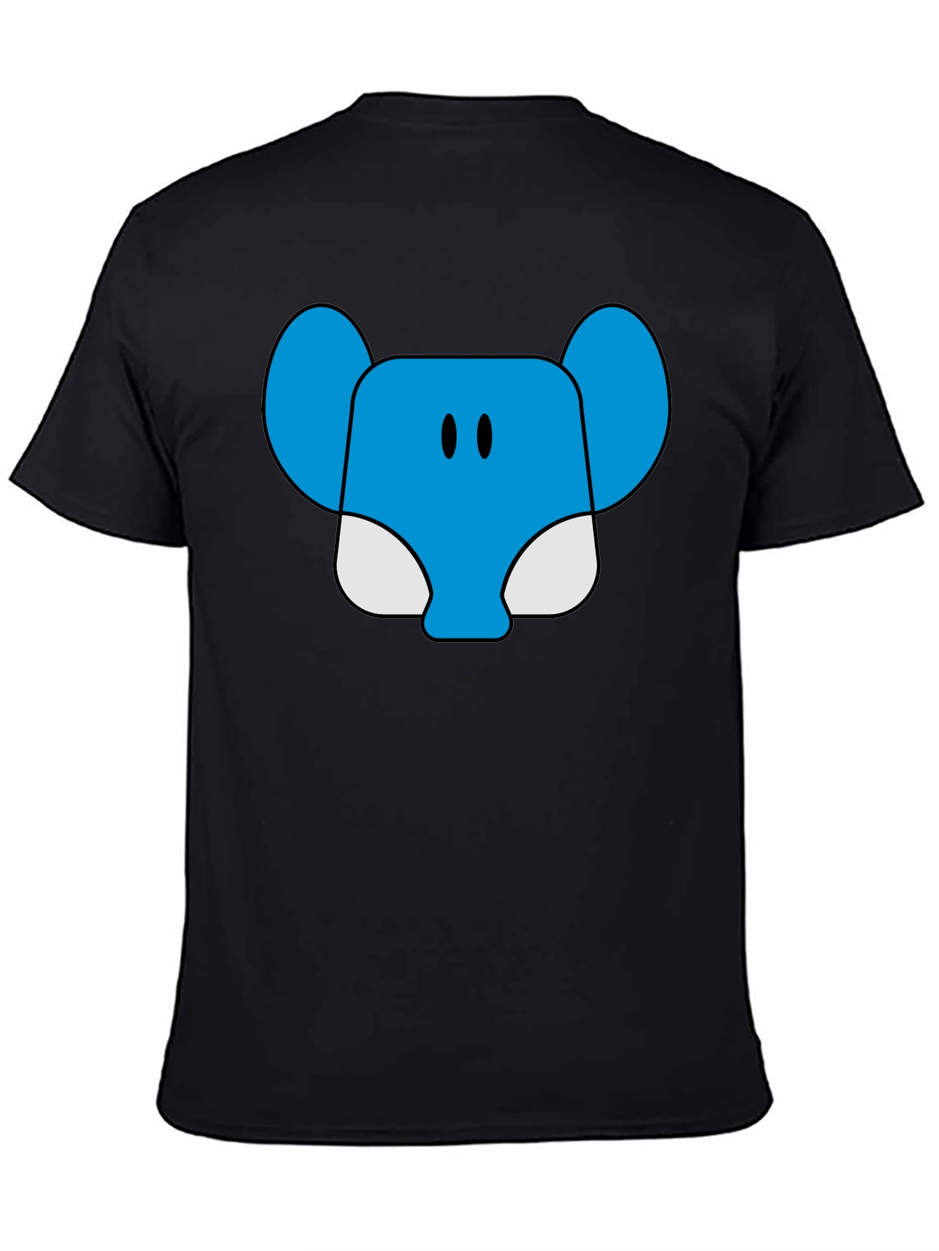 Blue Elephant Cartoon Graphic T-Shirt
