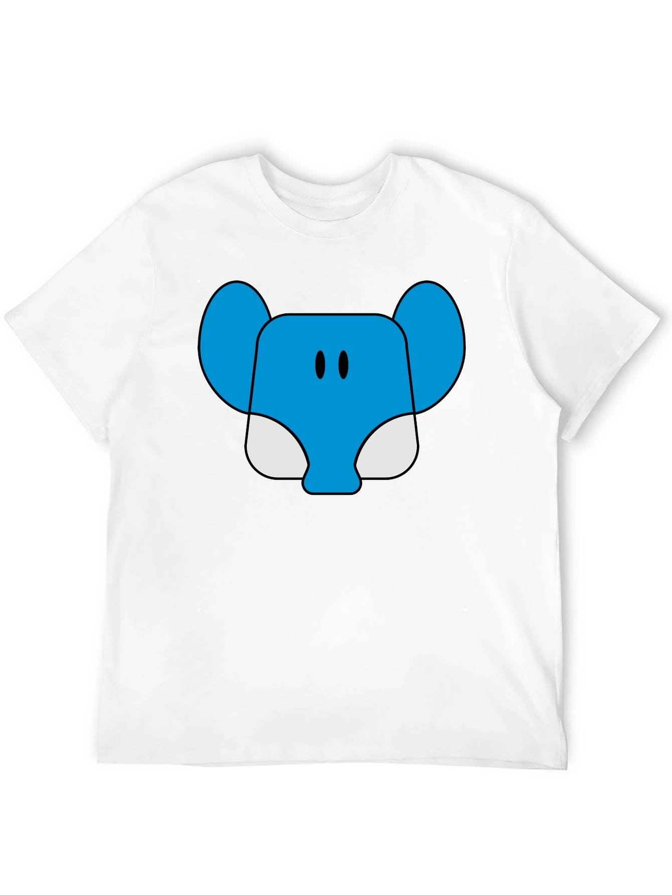 Blue Elephant Cartoon Graphic T-Shirt