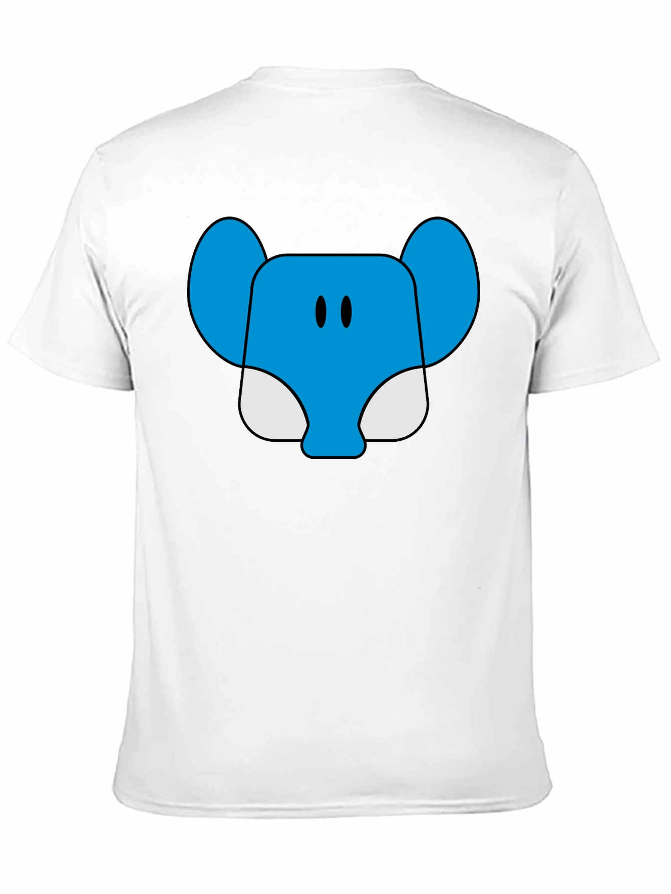 Blue Elephant Cartoon Graphic T-Shirt